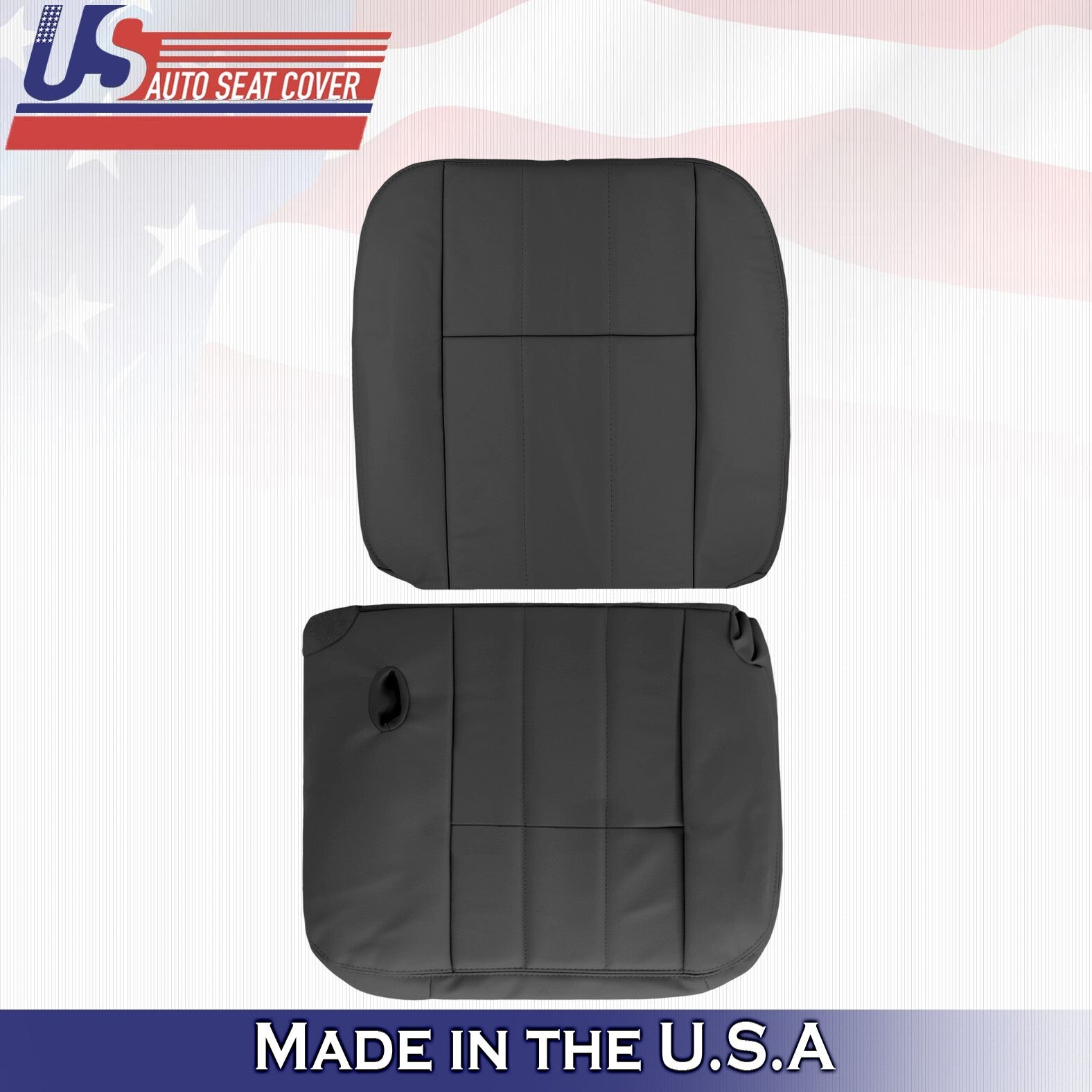 2003 2004 For Mercury Grand Marquis Driver Top & Bottom Leather Seat Covers BLK