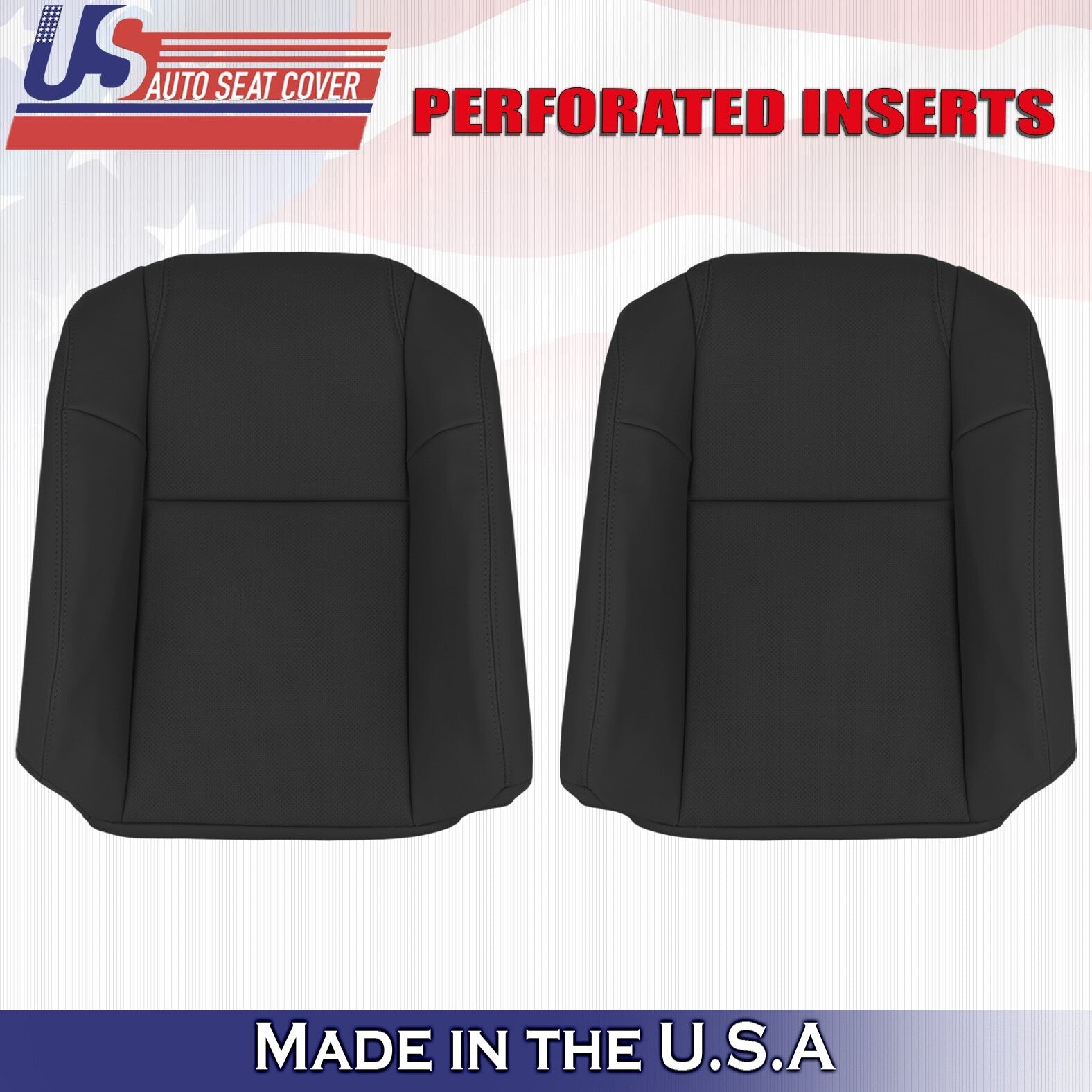 2003 to 2005 Fits Honda Pilot Driver&Passenger Top Synthetic Leather Cover Black