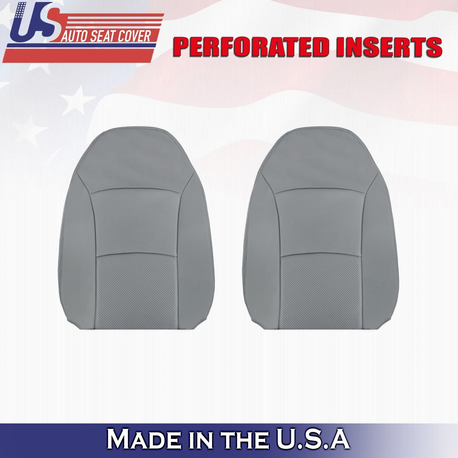 2000 2001 2002 Fit Ford E150 Driver & Passenger Top Bottom Vinyl Seat Cover Gray