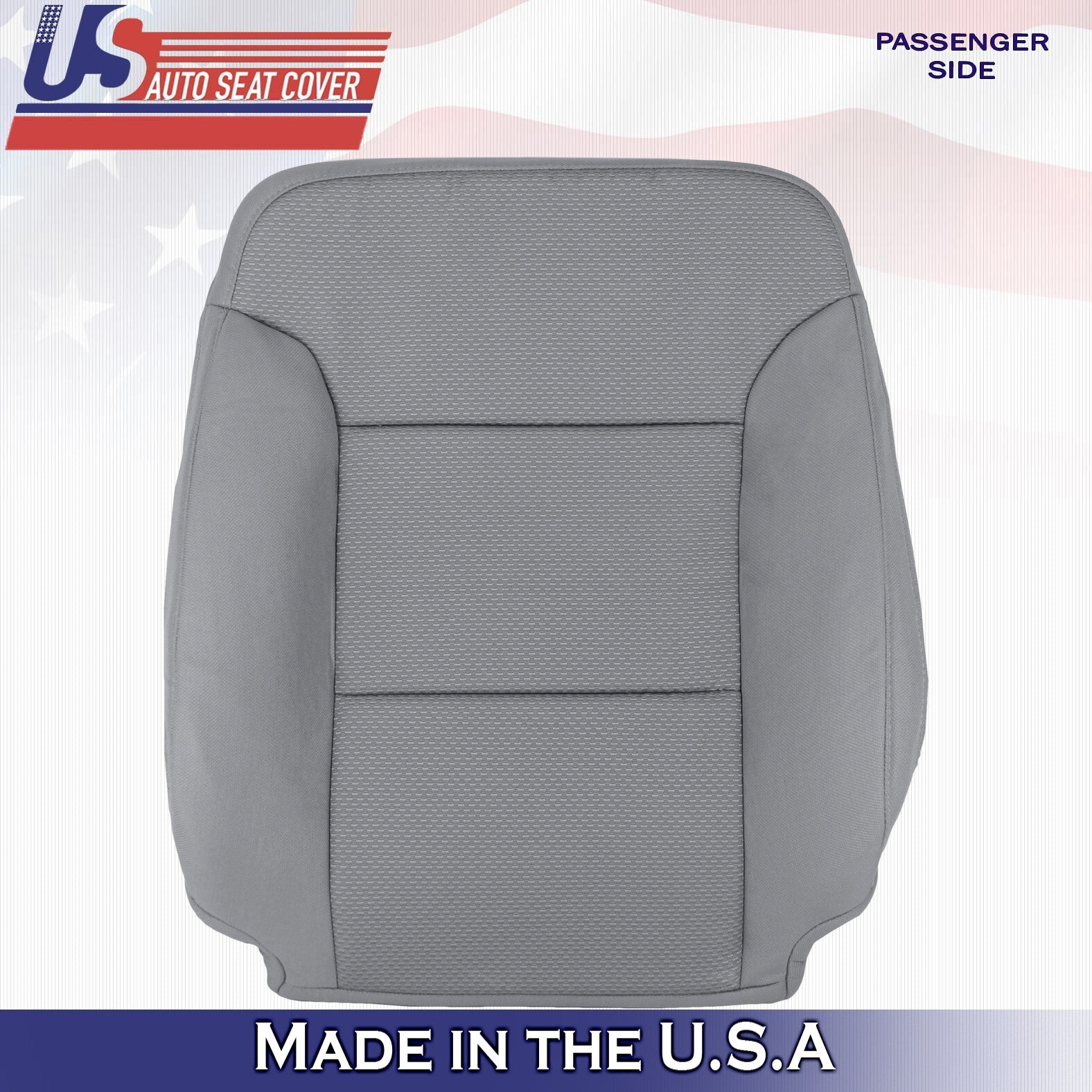 2014 to 2018 For Chevy Silverado 1500 Passenger Side Top Cloth Seat Cover Gray