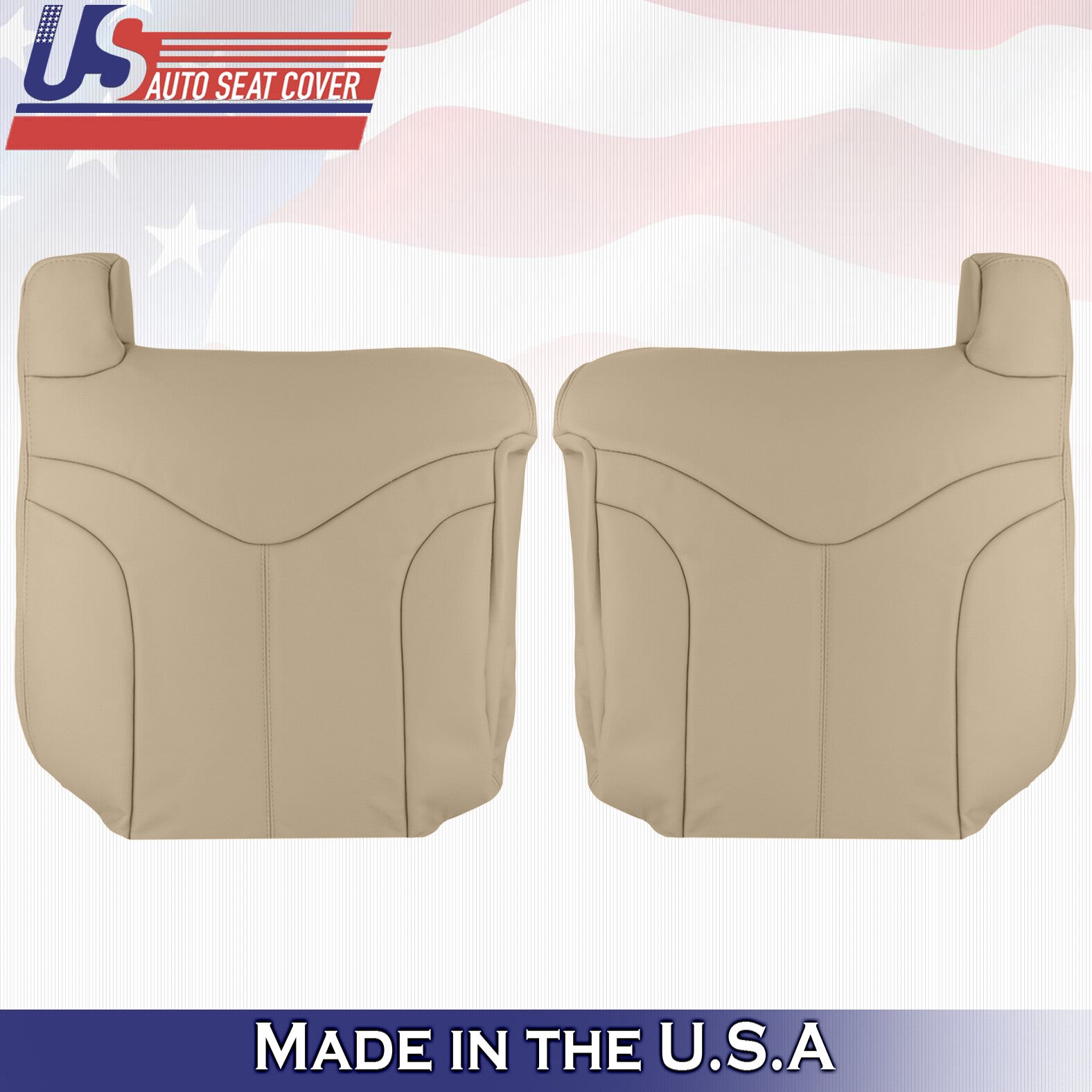 1999 2000 For GMC Yukon XL SLT SLE Driver & Passenger 2x Top Leather Covers Tan