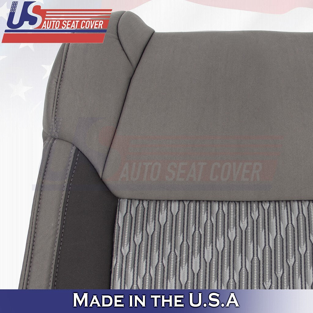 2014-2021 For Toyota Tundra Driver & Passenger Top Bottom Cloth Cover 2Tone Gray