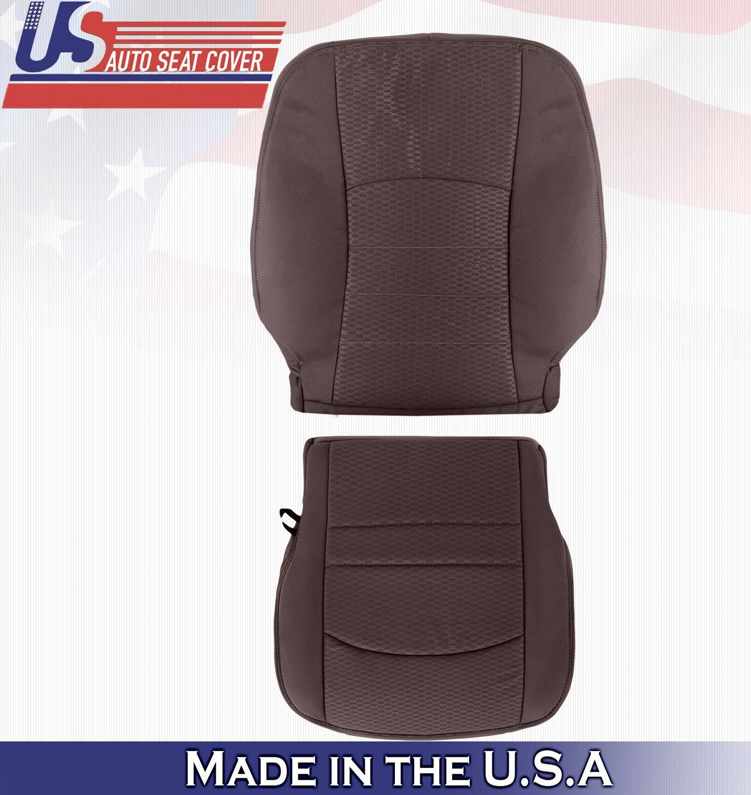 2013 to 2018 For Dodge Ram 4500 SLT Driver Top & Bottom Cloth Seat Covers Brown