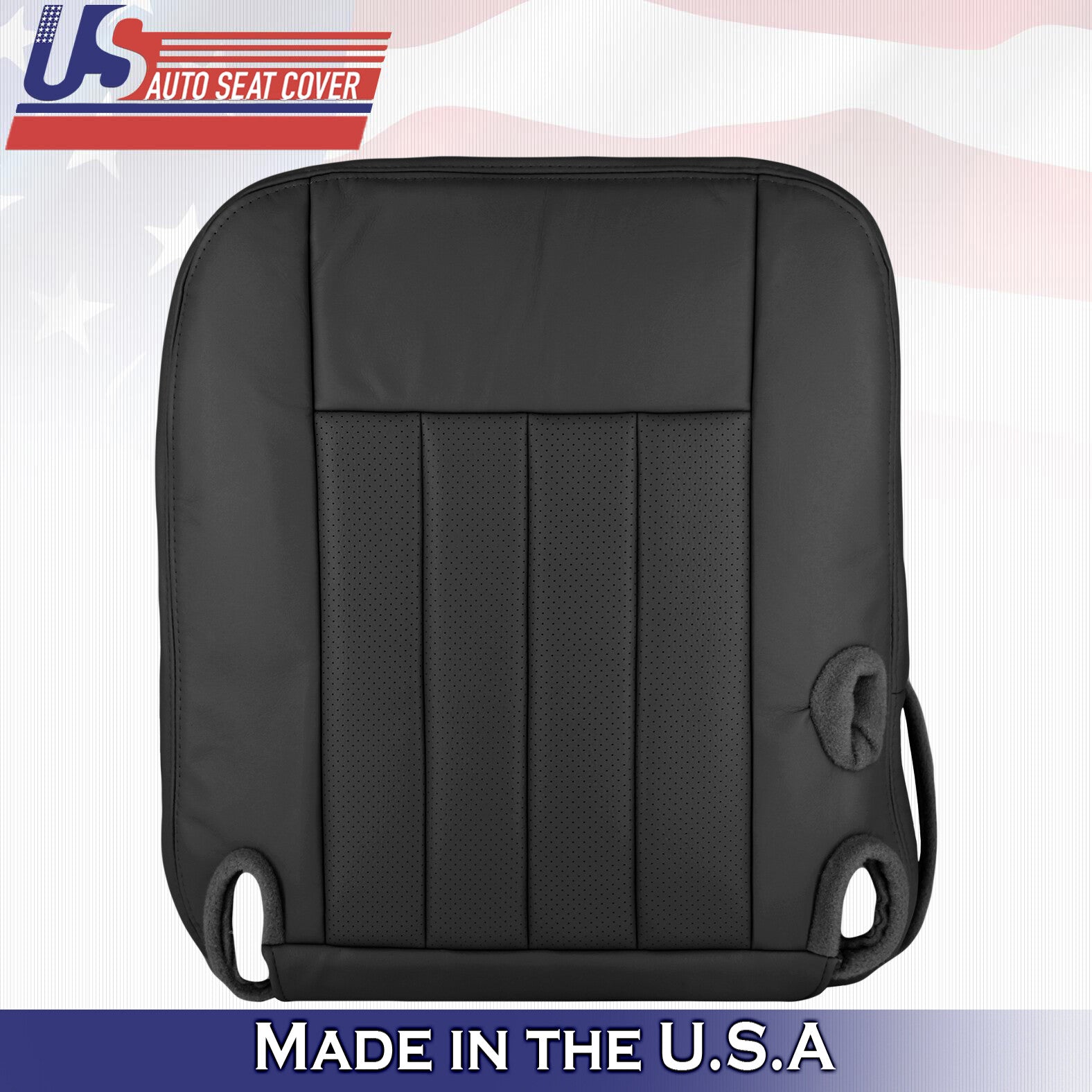 2003 2004 2005 For Lincoln Town Car Driver & Passenger Bottom Leather Covers BLK