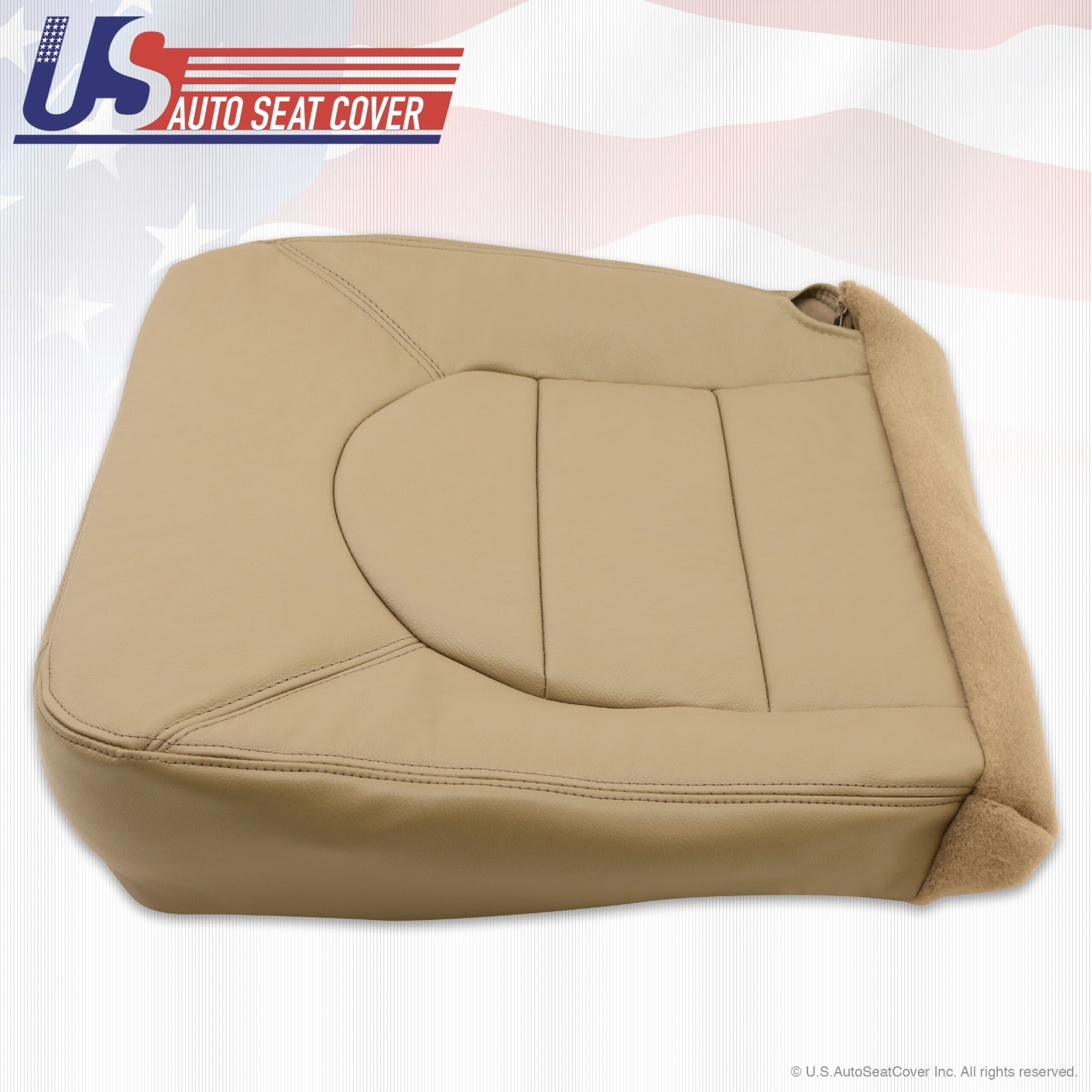 99 Ford F350 Lariat Driver & Passenger Bottom Replacement Leather Seat Cover Tan