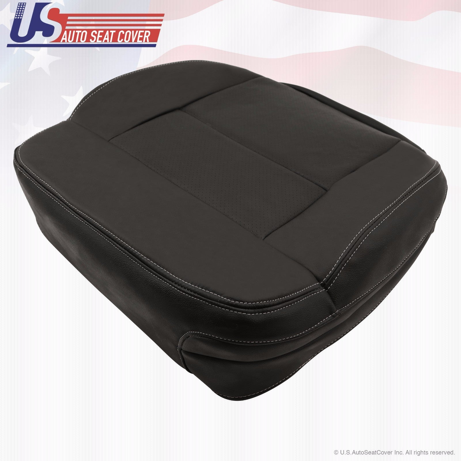 2004 to 08 Ford F-150 FX4 XLT Driver Bottom Leather Seat Cover Black perforated