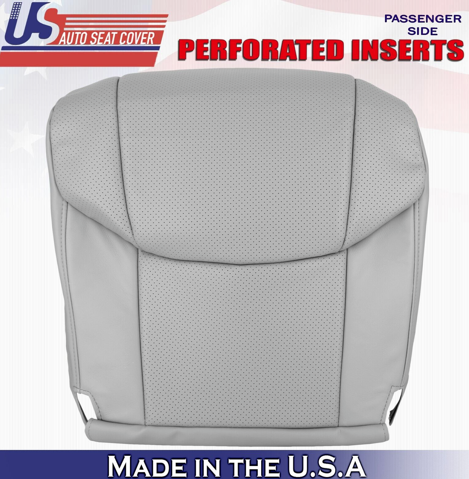 2009 2010 For Toyota Avalon Passenger Bottom Perforated Leather Seat Cover Gray