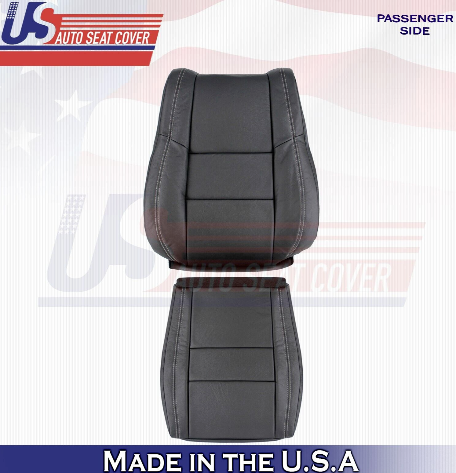 2019 For Jeep Grand Cherokee Limited Passenger Top & Bottom Leather Covers BLK