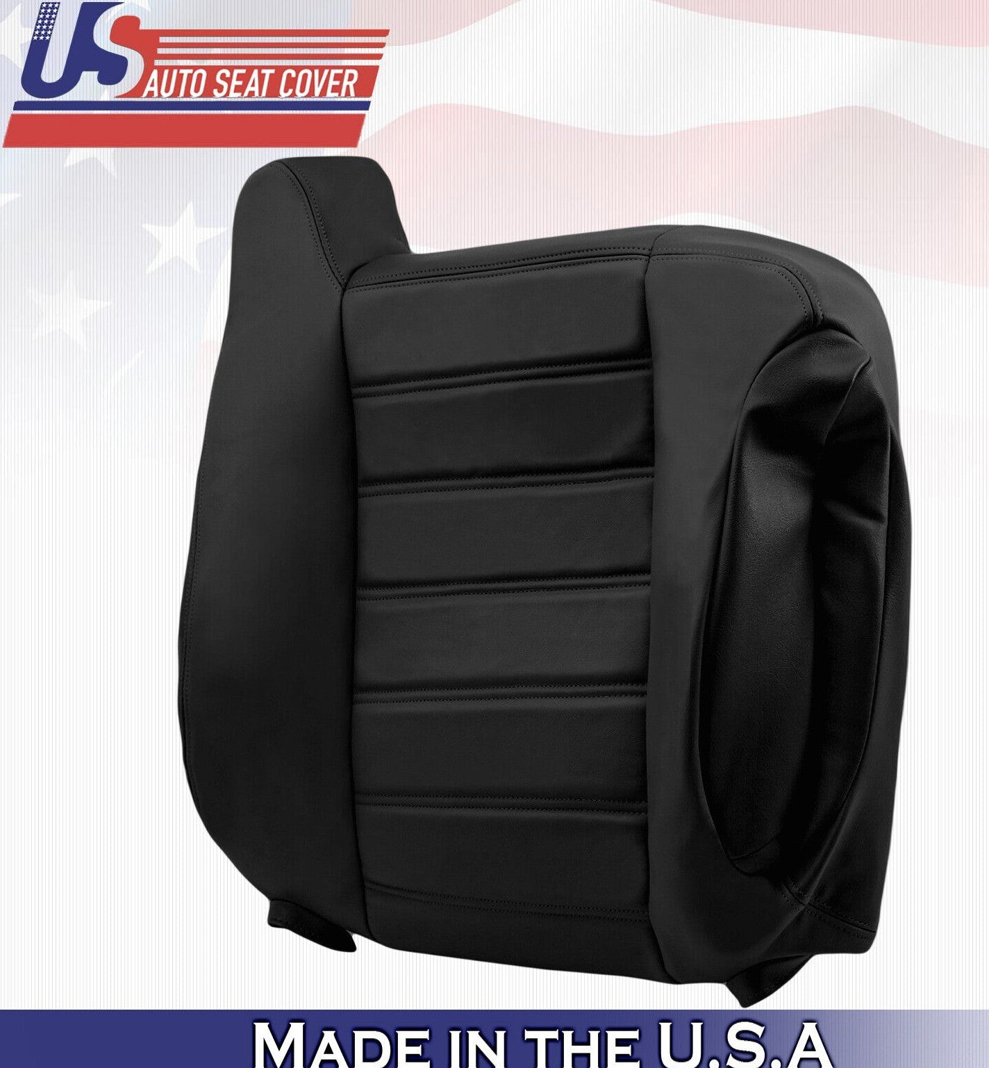 2003 2004 2005 For Hummer H2 2x Top & 2x Bottom Leather Seat Covers in Black