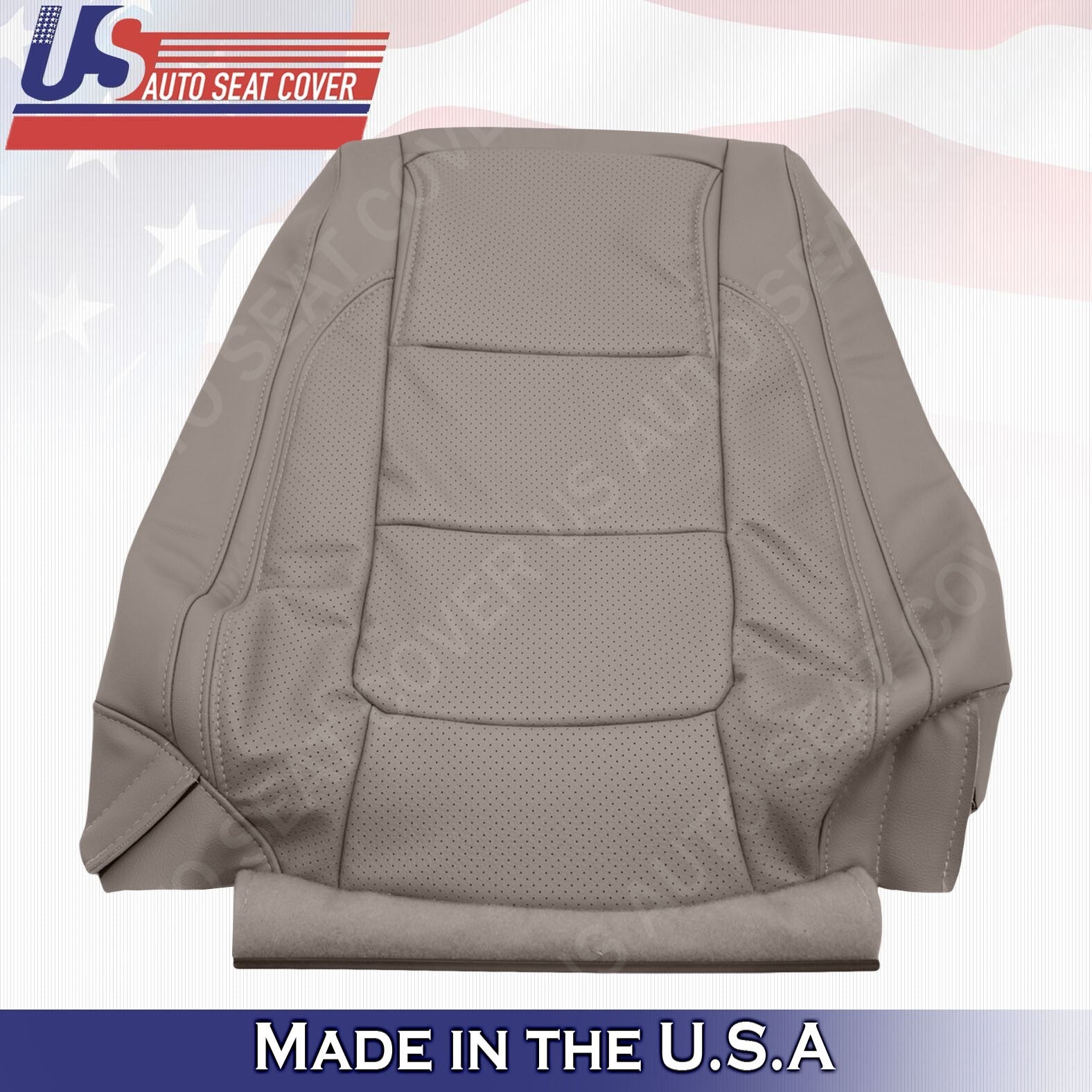 2011 to 2015 Fits Ford Explorer PASSENGER Top & Bottom Leather Cover Stone Gray