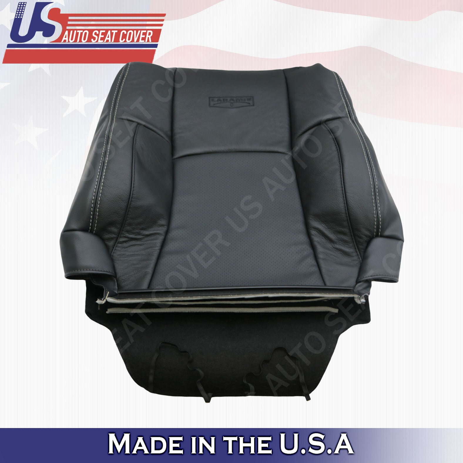 2009-2012 Fits Dodge Ram 1500 2500 Laramie Driver Top Perf Leather Cover BLACK
