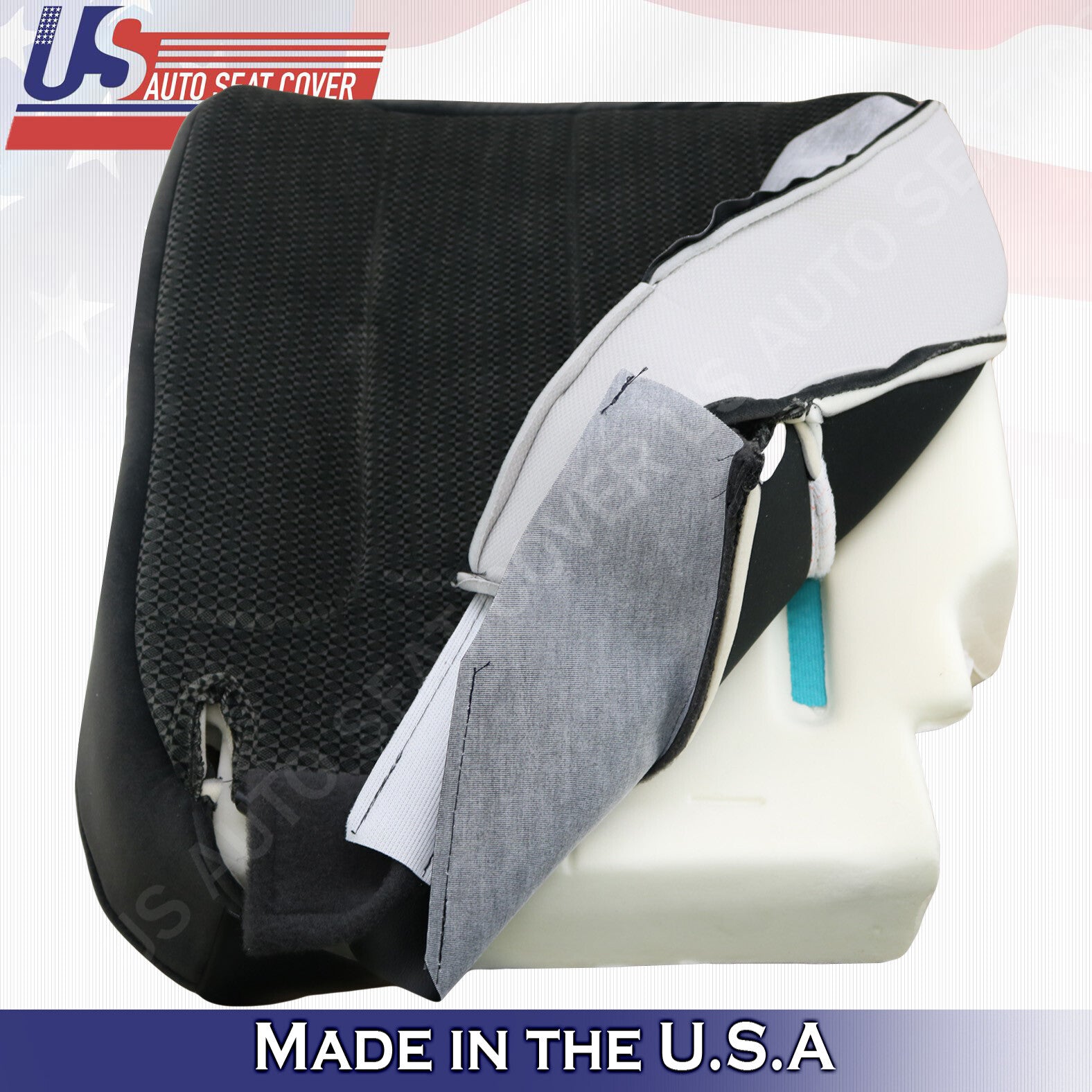 2002 2003 For Dodge Ram 1500SLT Driver-Passenger Bottom Cloth Seat Cover Dk Gray