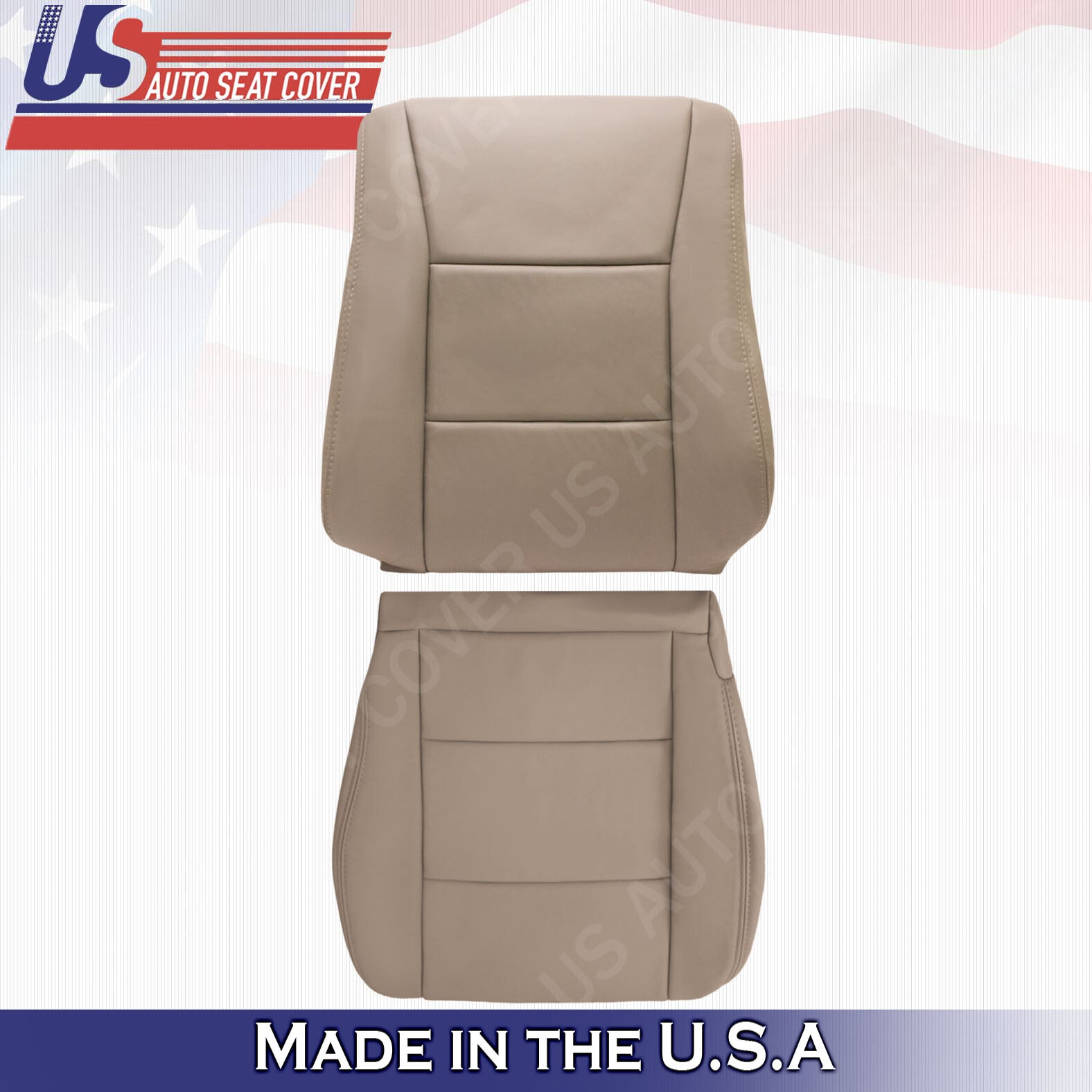 For 1998 to 2007 Toyota Land Cruiser Front Driver & Passenger Leather Covers Tan