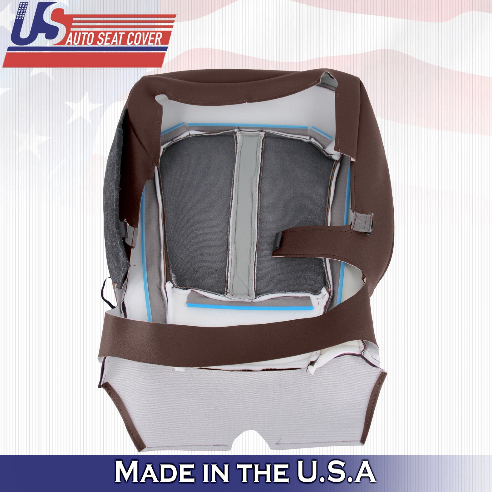 2018 For Ford F150 Platinum Driver top & Bottom Perf Leather Seat Covers Brown