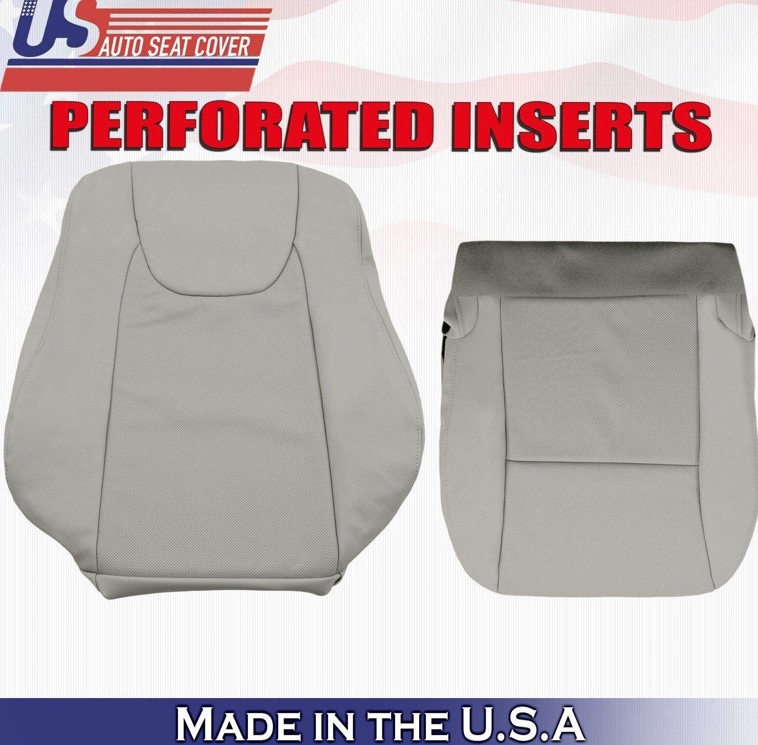 2013 For Lexus RX350 RX450H Driver Top & Bottom Perf Leather Seat Covers Gray