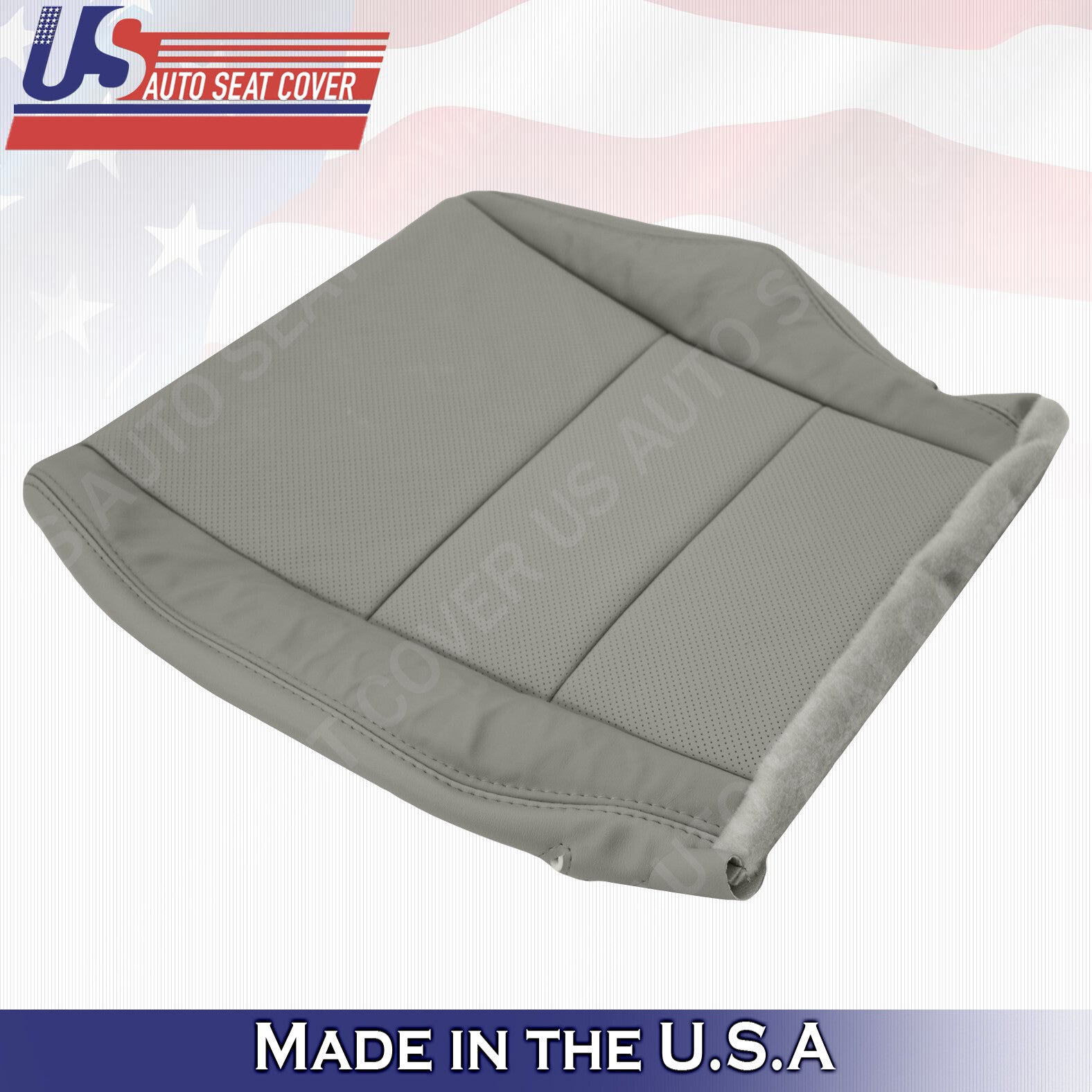 FOR 2007- 2012 Acura RDX DRIVER Bottom PERFORATED LEATHER Seat Cover in GRAY