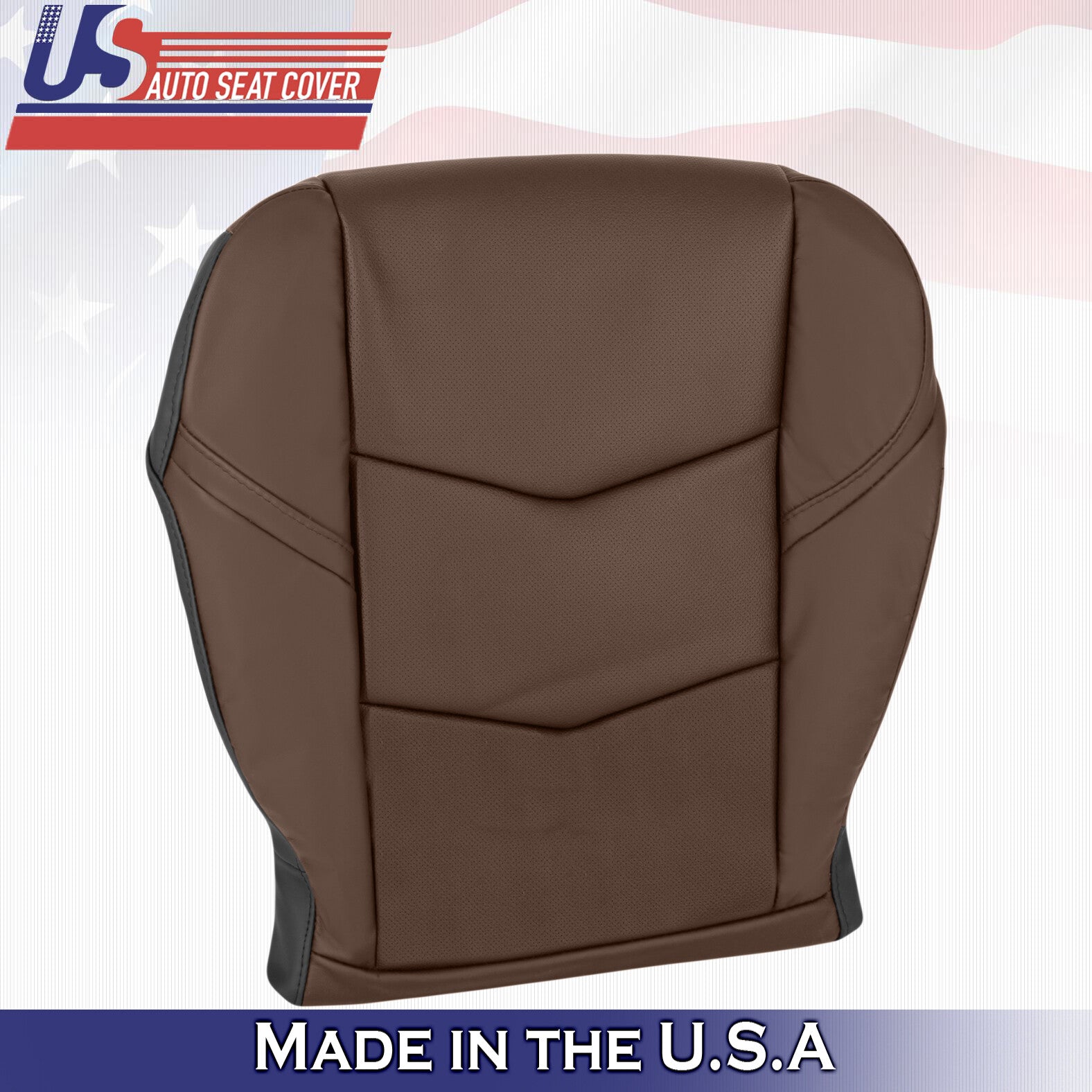 2015 to 2020 For Cadillac Escalade Passenger Bottom Leather Seat Cover in Brown