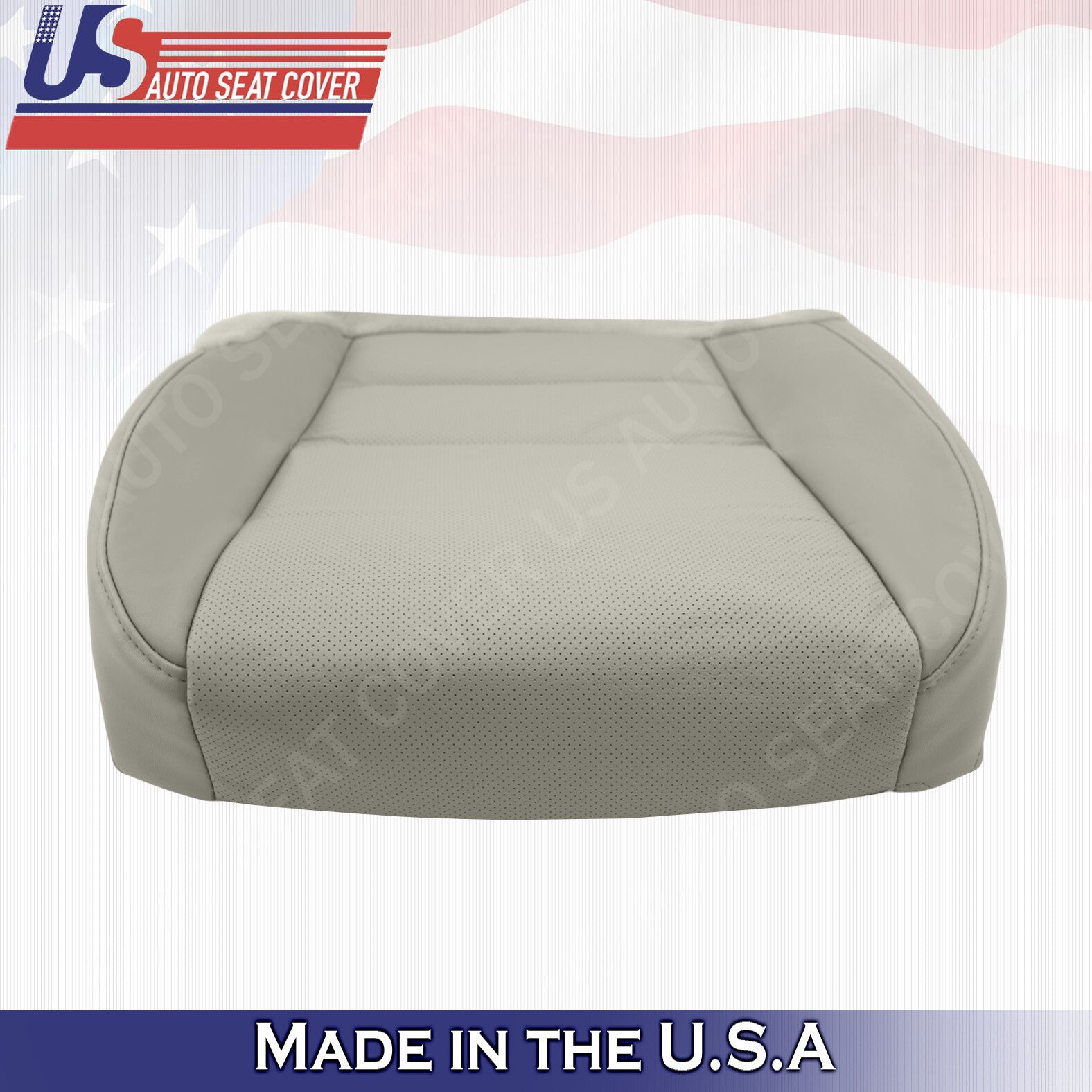 DRIVER & PASSENGER Bottoms Perforated Leather Cover GRAY For 2007-2012 Acura MDX