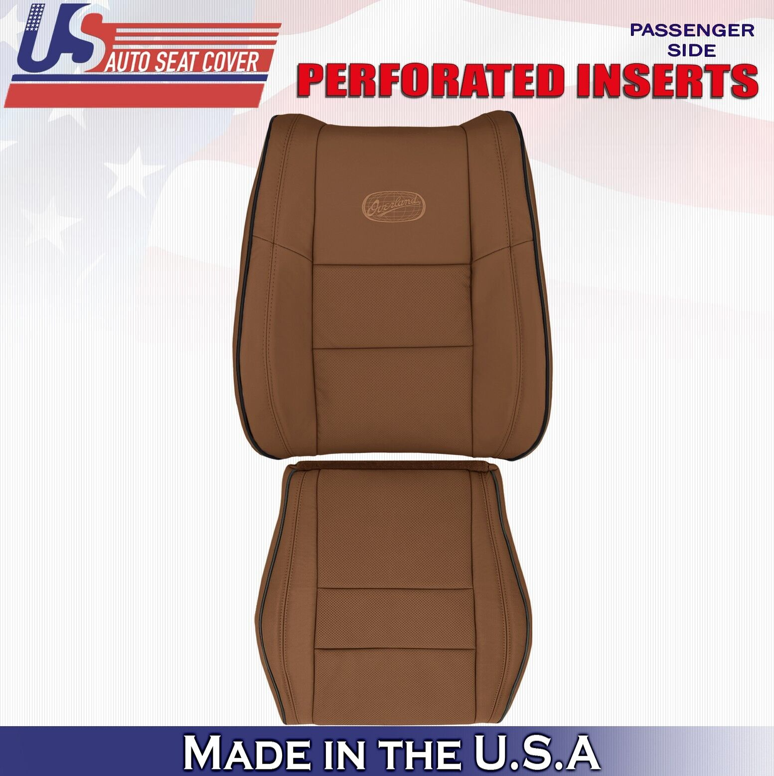 2018 For Jeep Grand Cherokee OVERLAND Passenger Top Bottom Leather Covers Brown