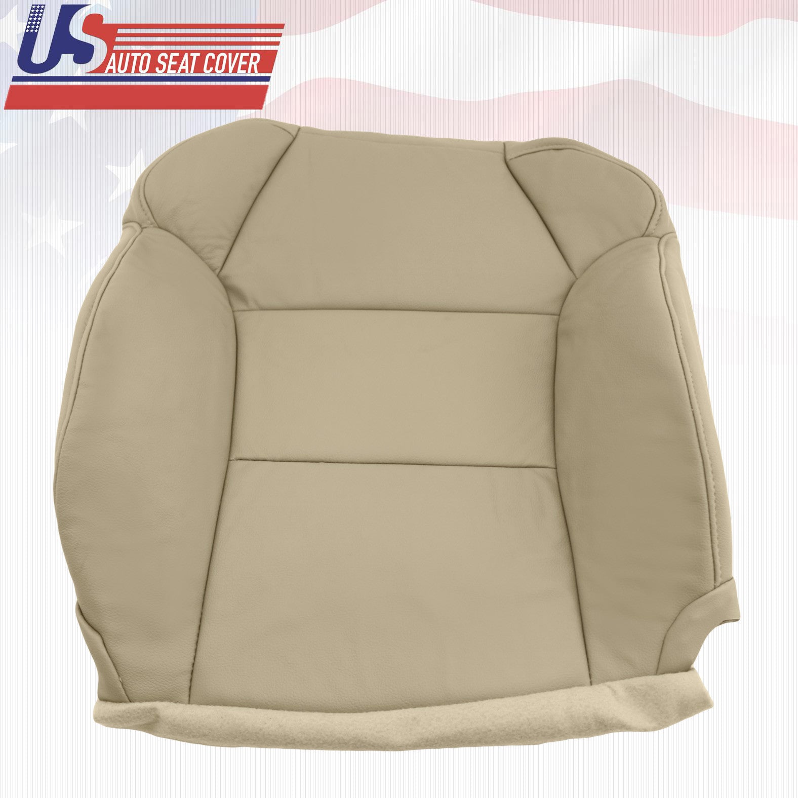Fits 2007 - 2013 Acura MDX Driver Top & Bottom Genuine Leather Seat Cover TAN