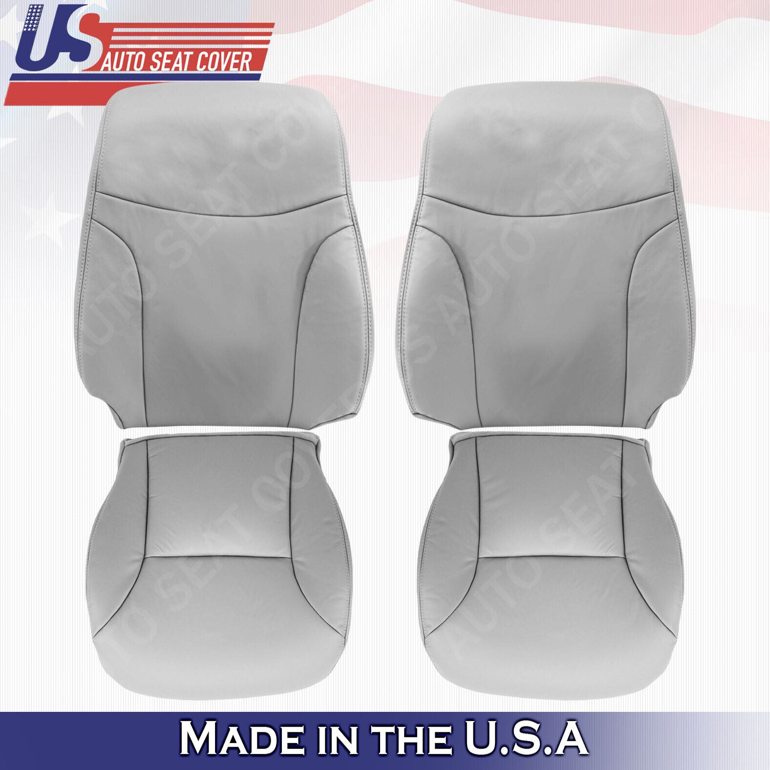 Fits 2002 to 2006 Lexus ES300 ES330 Front Set Top & Bottom Leather Cover Gray