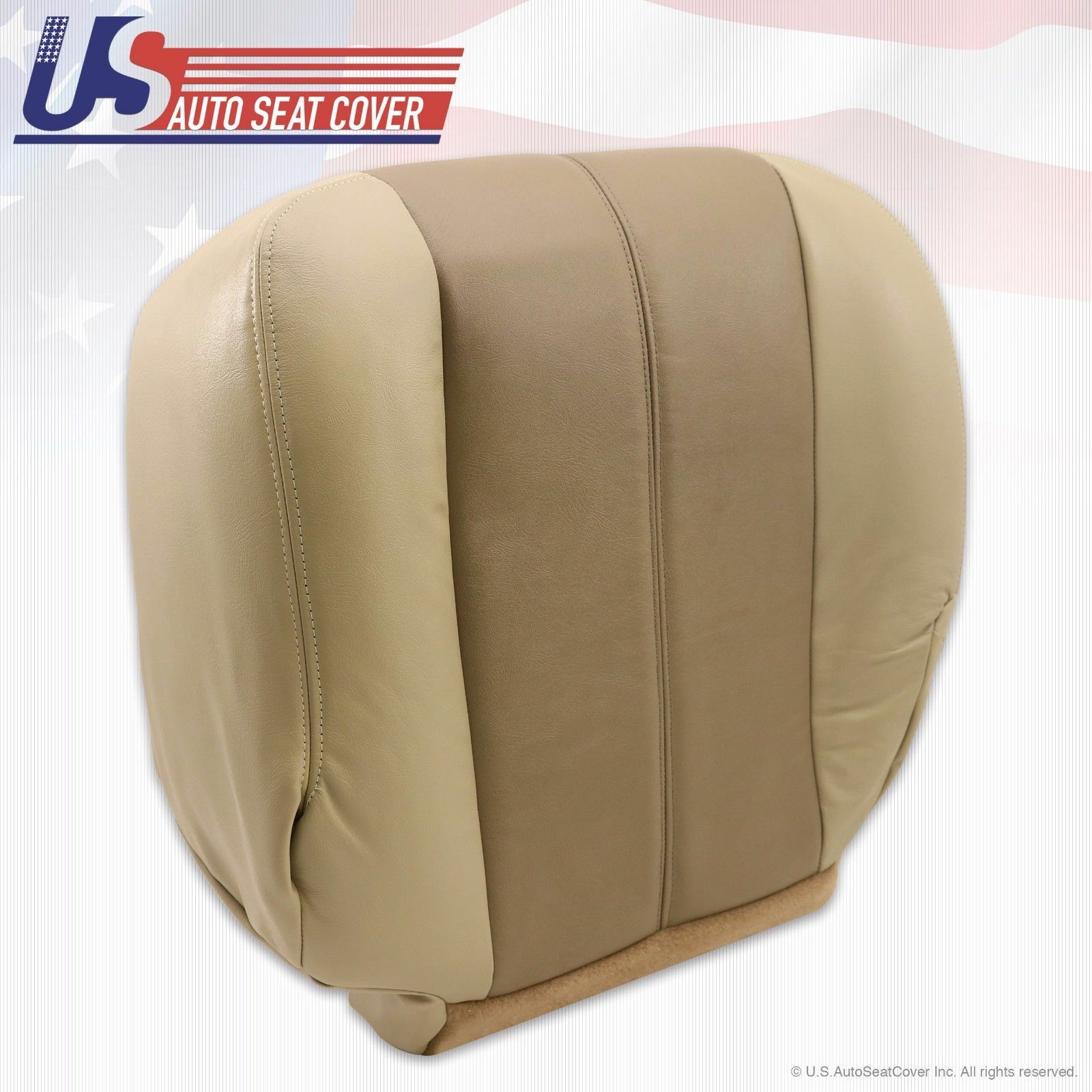 2001 GMC Yukon Denali Driver & Passenger Bottom Leather Seat Cover Two-Tone Tan