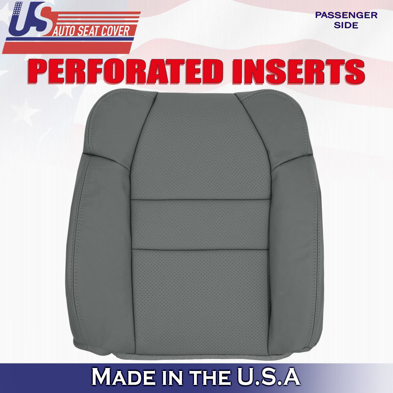 2005 For Acura MDX Passenger Side Top Bottom Synthetic Leather Seat Covers Gray