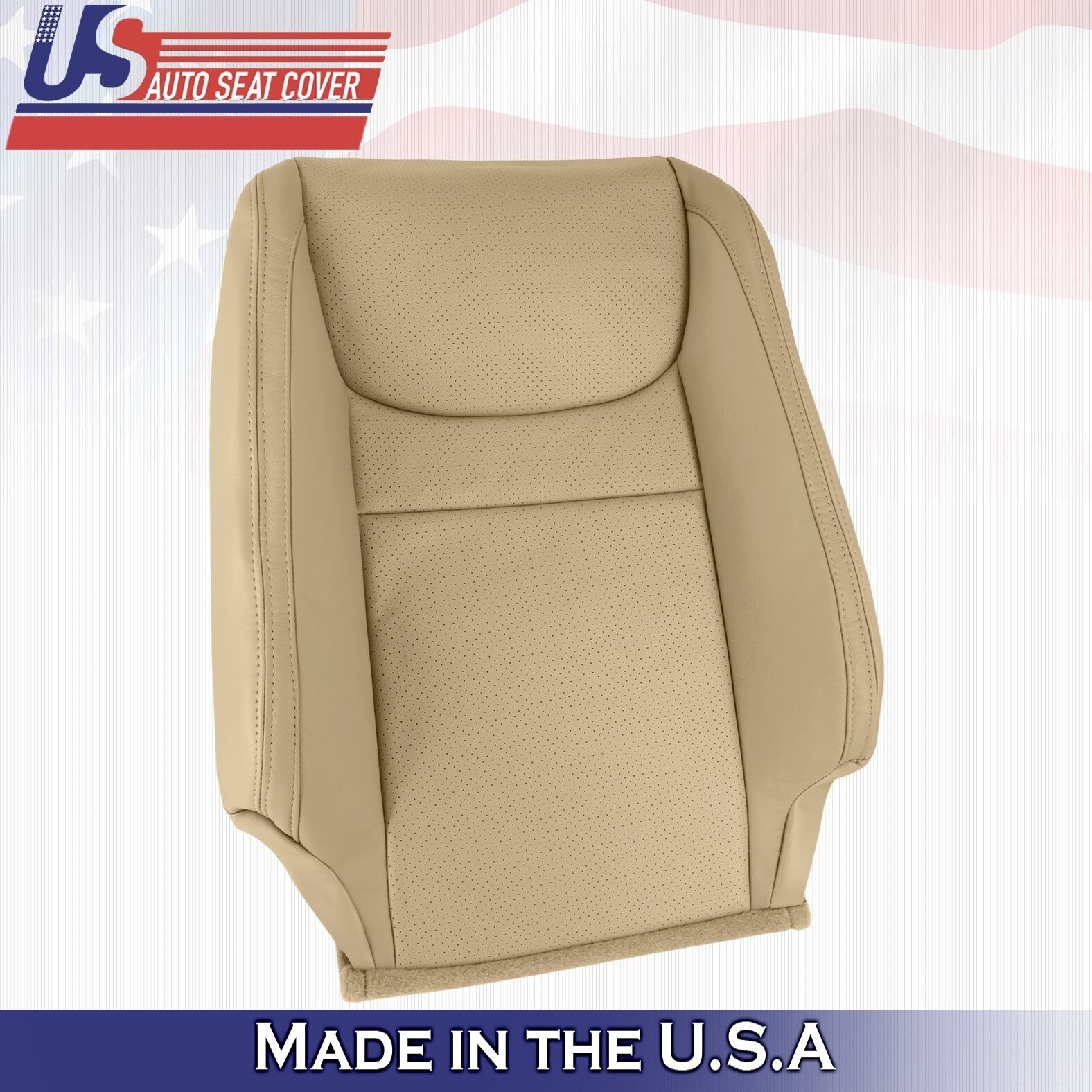 2003 For Toyota Highlander Passenger Top & Bottom Leather Seat Covers Tan