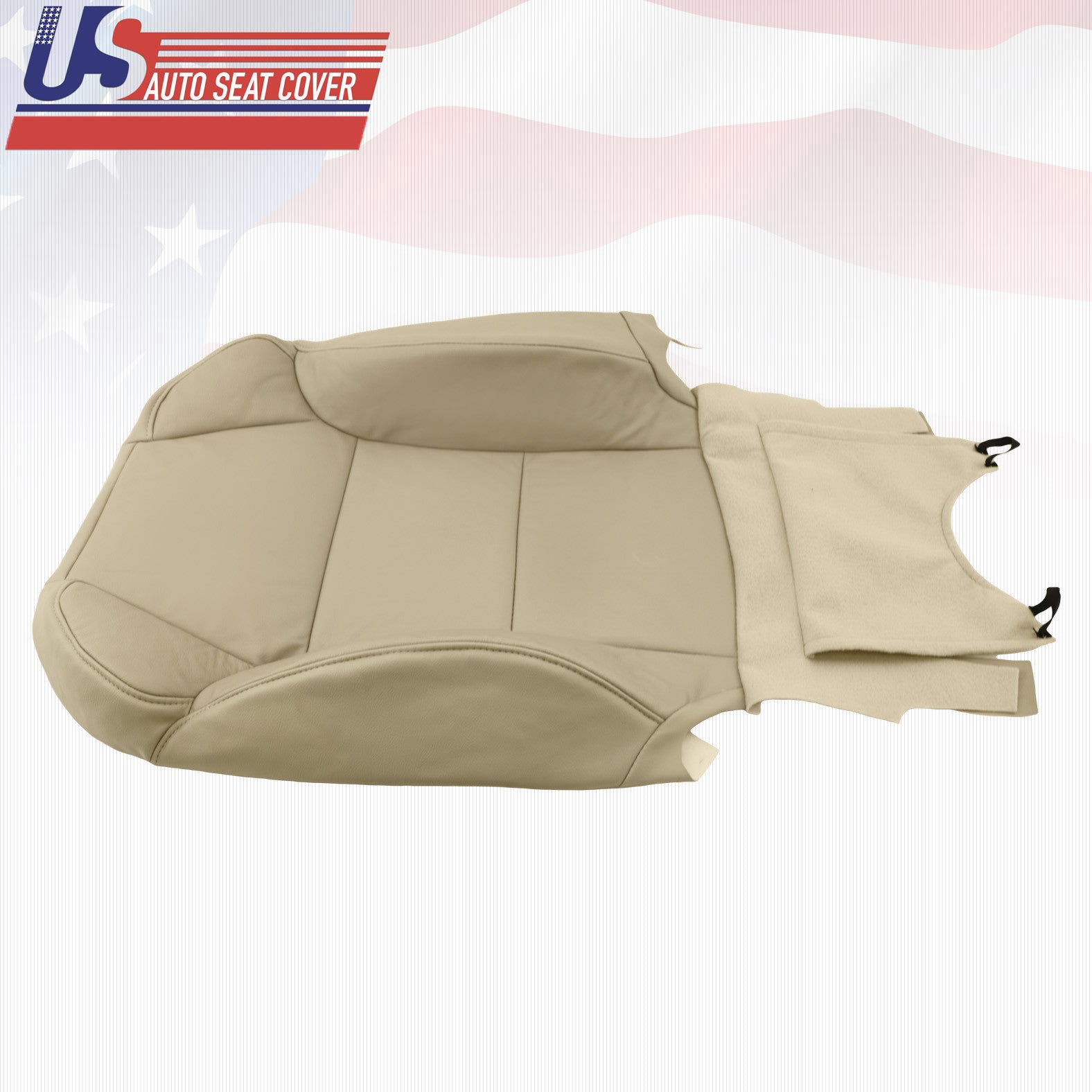 Fits 2007 - 2013 Acura MDX Driver Top & Bottom Genuine Leather Seat Cover TAN