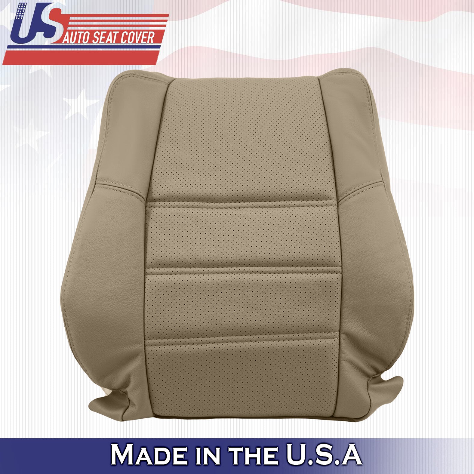 Lean Back Perforated Leather Seat Cover Tan For Nissan Pathfinder 2001 to 2004