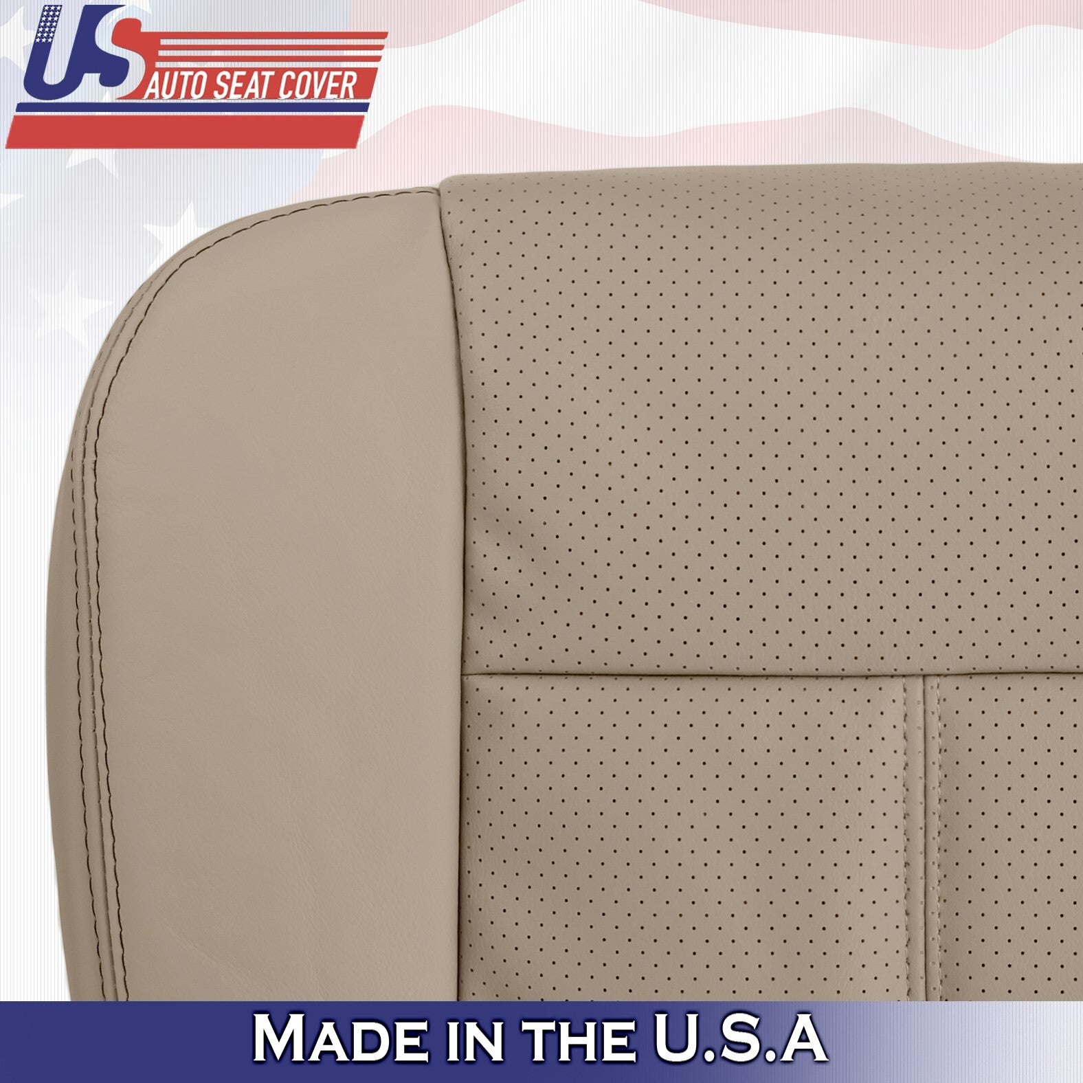 2011 to 2016 For Ford F250 F350 Lariat Passenger Bottom Leather Seat Cover Tan