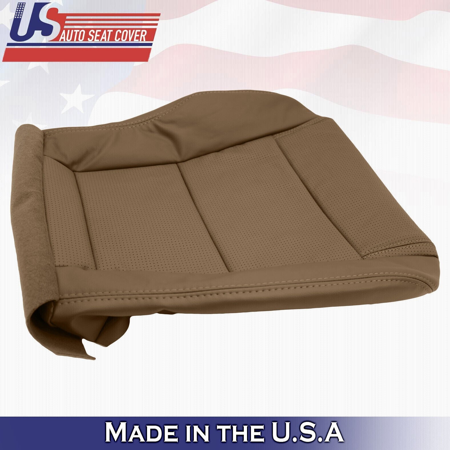 2001 2002 For Acura MDX Driver Top & Bottom Perforated Leather Seat Covers Tan
