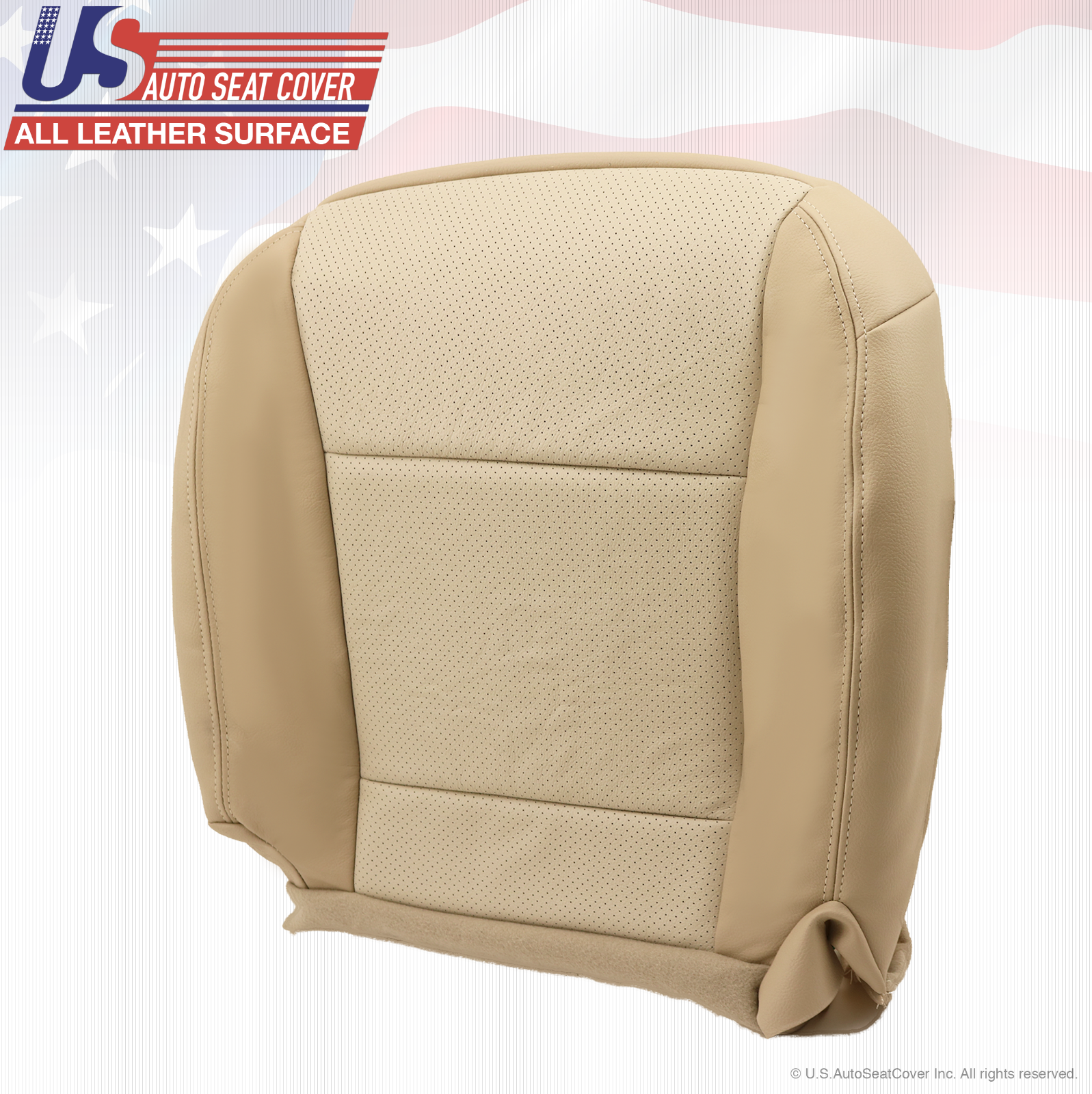2008 Mercury Mountaineer DRIVER Bottom Replacement LEATHER Seat Cover 2-Tone Tan