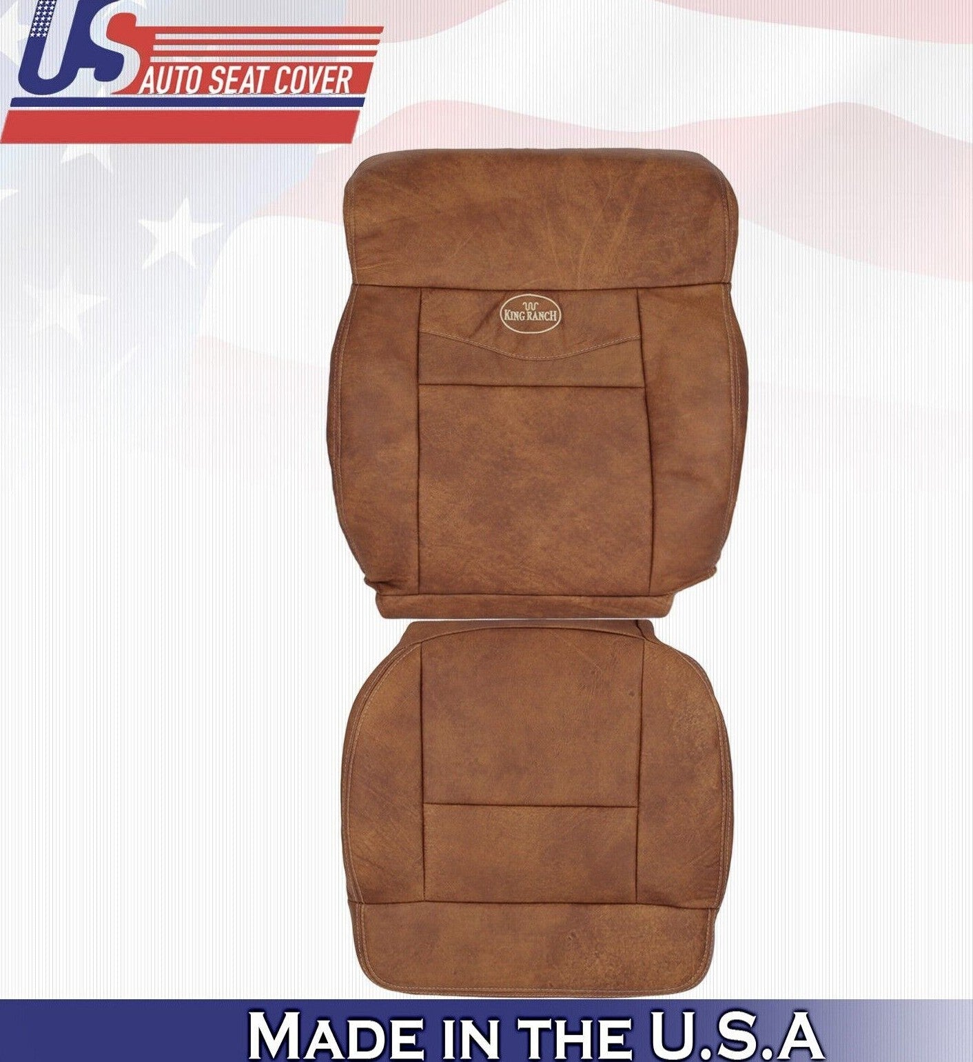 2007 2008 For Ford F150 King Ranch Driver Top & Bottom Leather Seat Covers