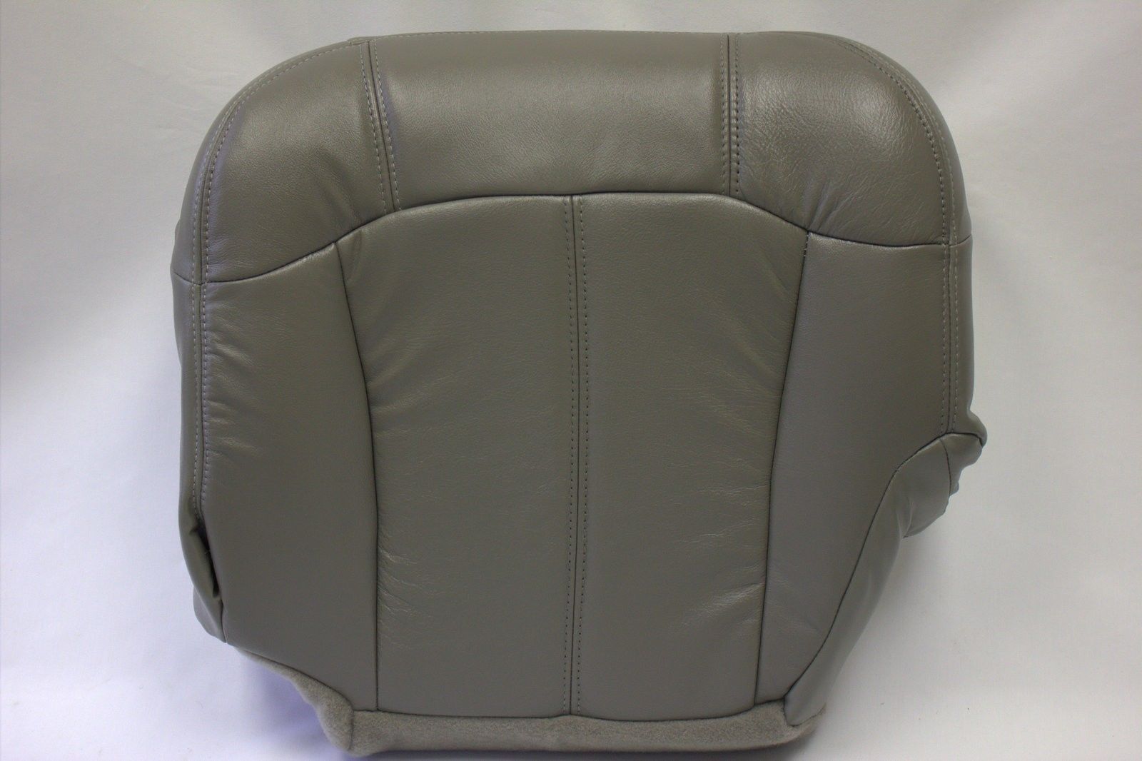 1999 to 2002 GMC Sierra Driver Bottom Replacement Leather Seat Cover Pewter Gray