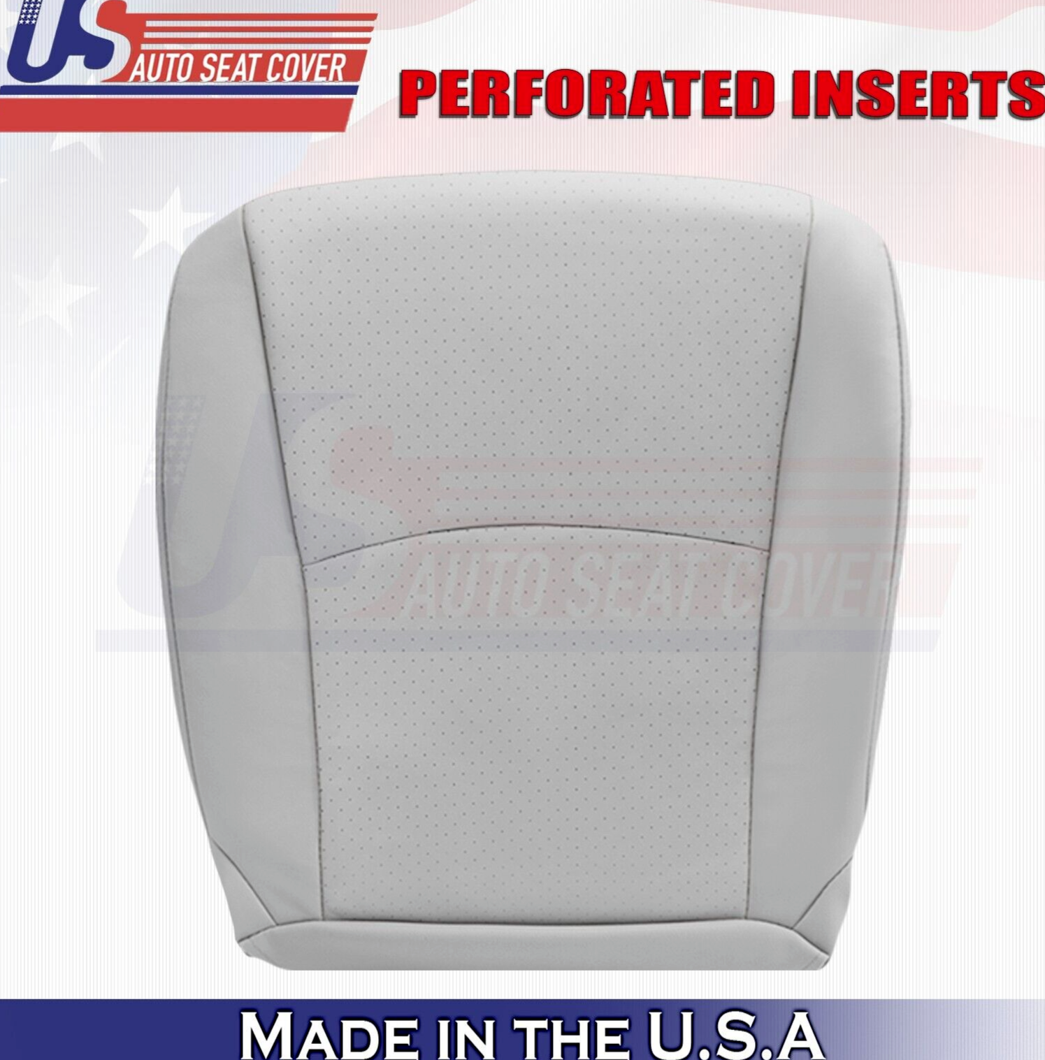 2010 2011 For Toyota Highlander Driver Bottom Perforated Leather Seat Cover Gray