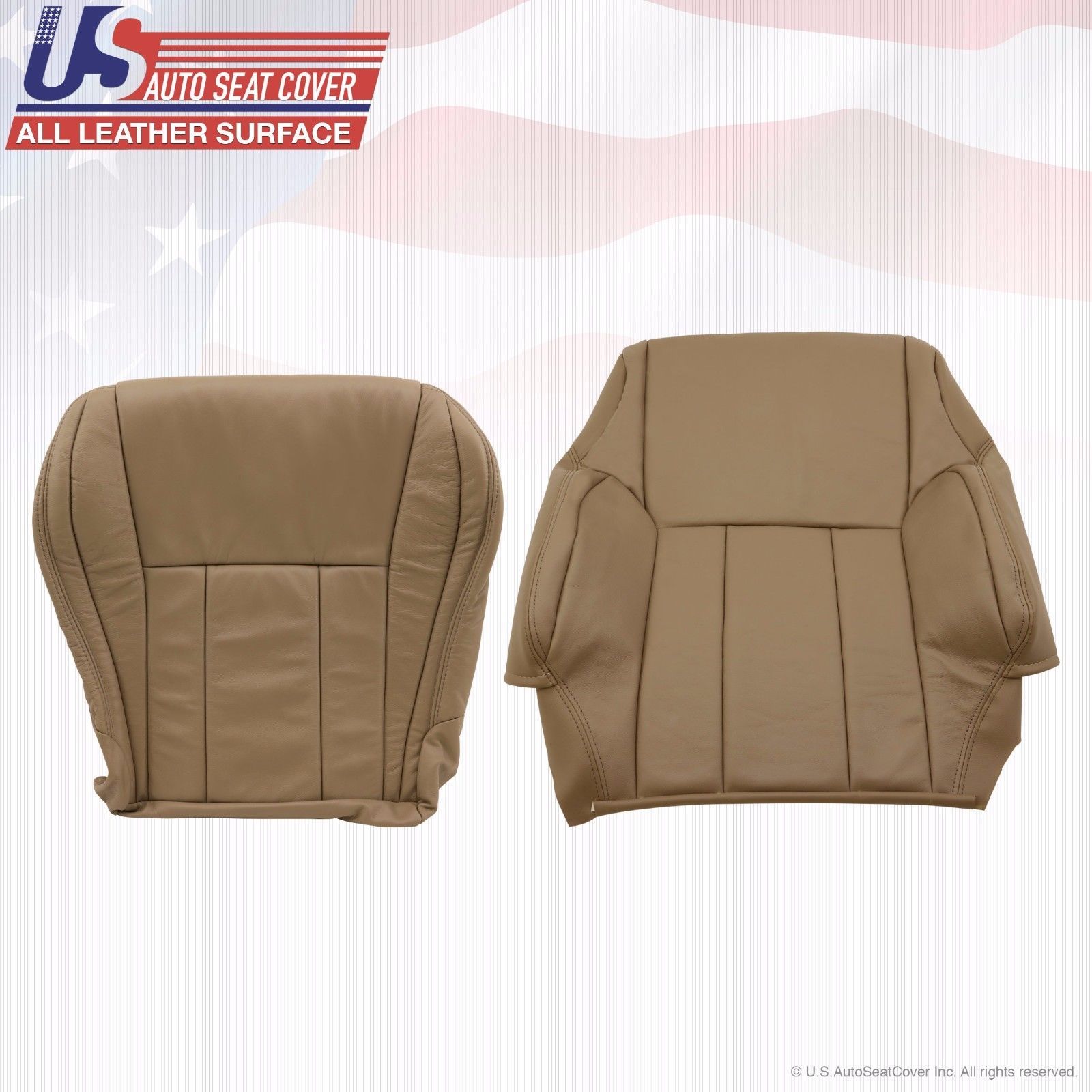 Front 2x Tops 2x Bottoms Leather seat Covers Tan Fits1996 to 2002 Toyota 4Runner