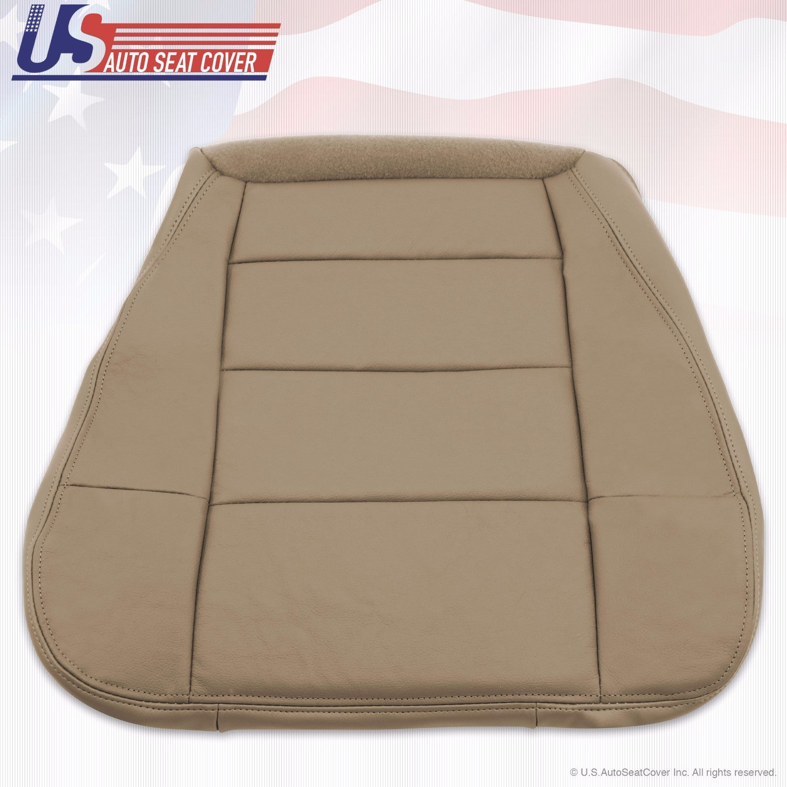 2003 Ford F-150 Lariat Super Crew Driver Bottom Leather Seat Cover-Parchment Tan