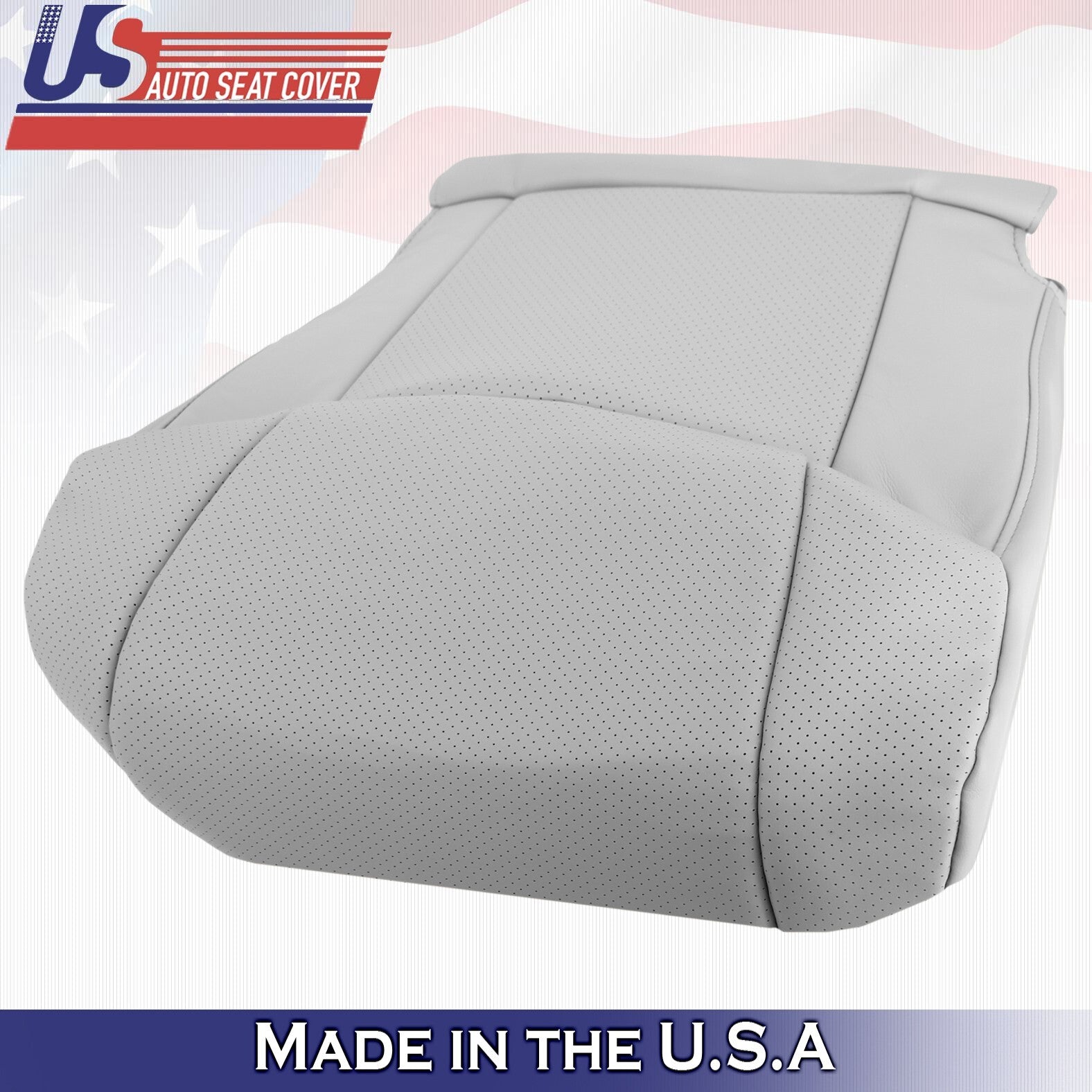 2007 For Toyota Avalon Driver & Passenger Bottom Perforated Leather Covers Gray