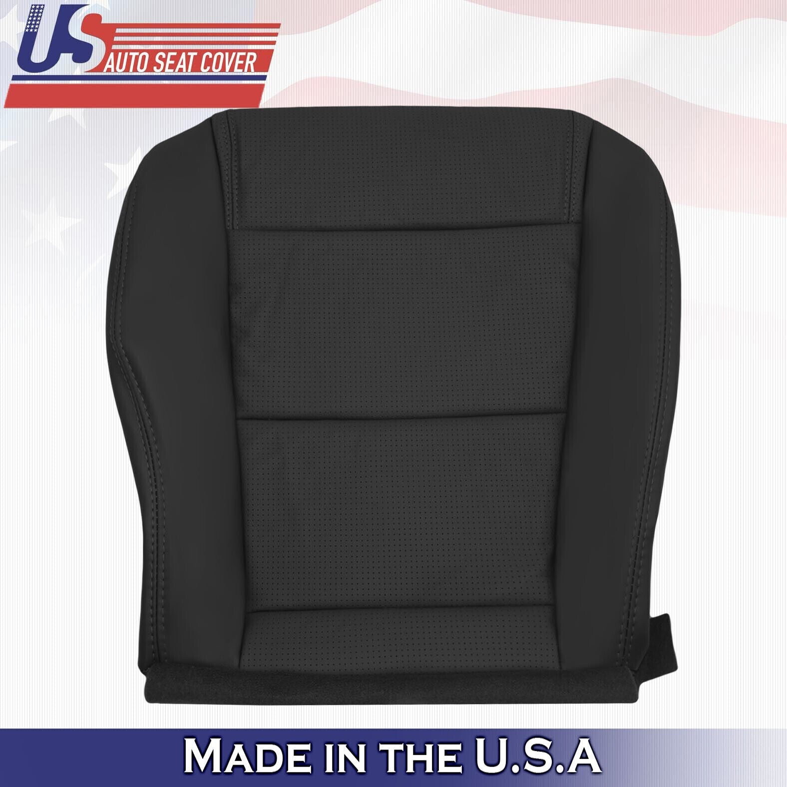 2004 2005 2006 For Acura MDX Passenger Top & Bottom Leather Seat Covers Black