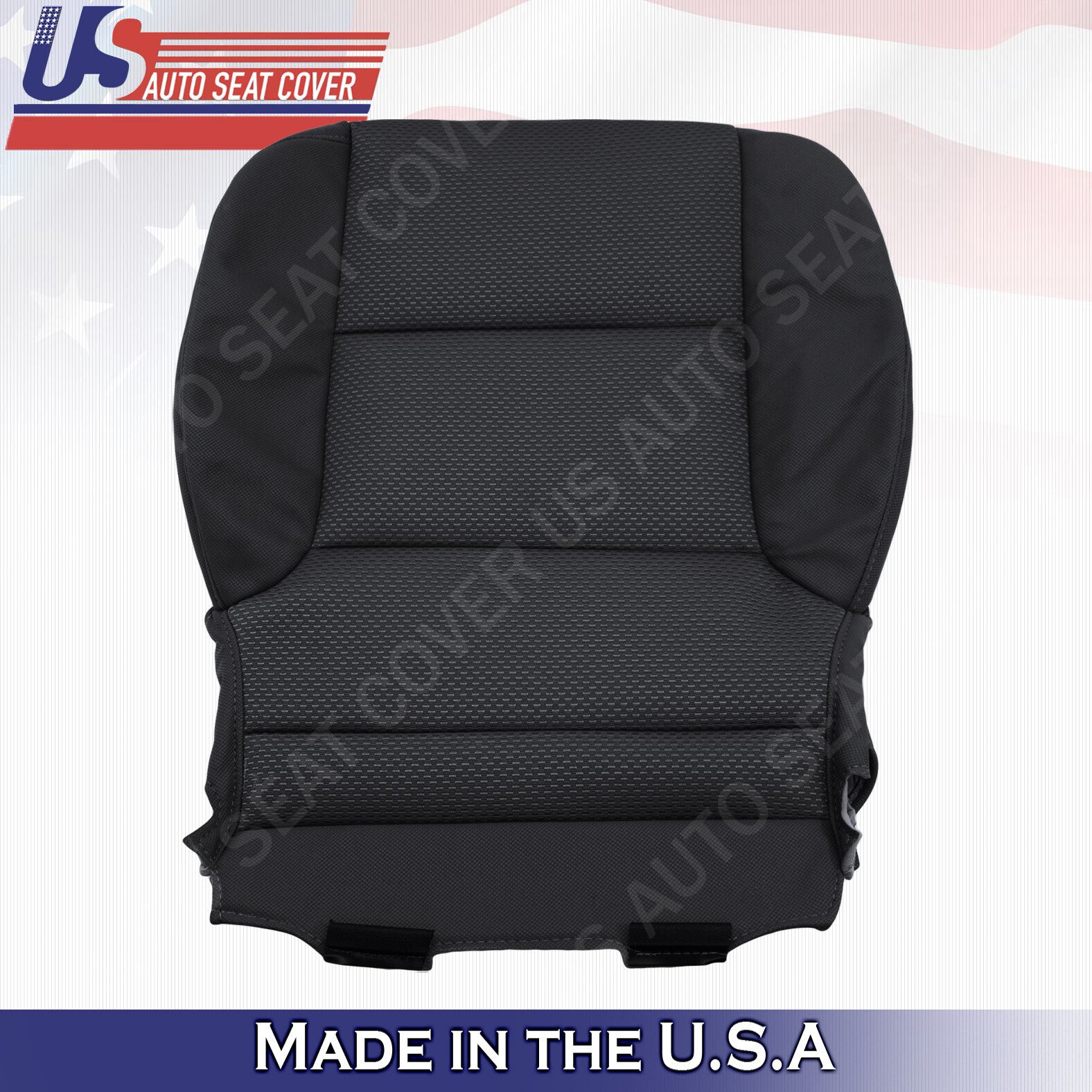 2014 to 2018 Chevy Silverado 1500 Driver Bottom Cloth Seat Cover Ebony Black