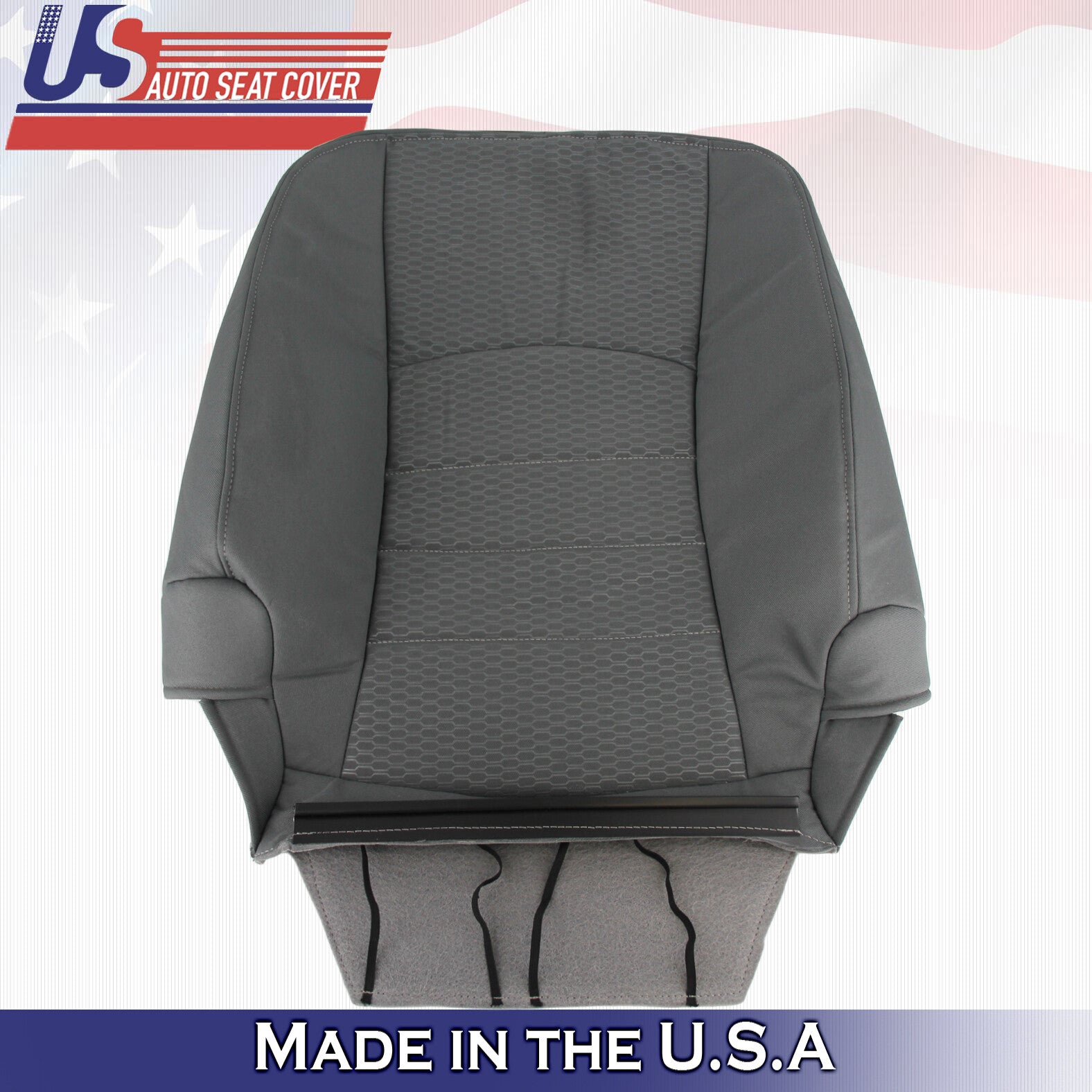 2013 to 2018 For Dodge Ram 1500 SLT Driver Passenger Top Cloth Seat Covers Gray