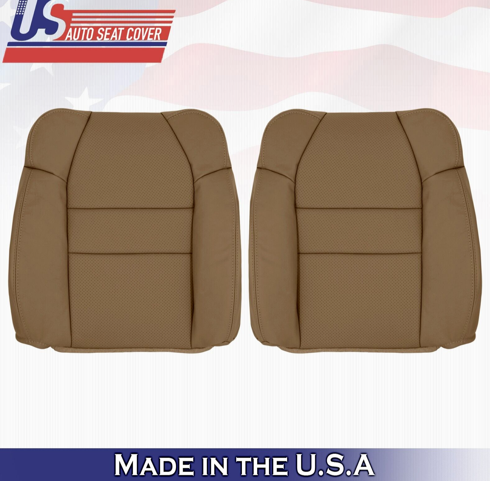 2001 2002 2003 For Acura MDX Driver & Passenger 2x Top Leather Seat Covers Tan