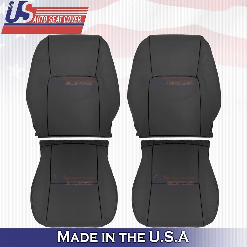 2002-2006 Fits Toyota Camry Front Set Bottoms &Tops Leather Seat Cover Black