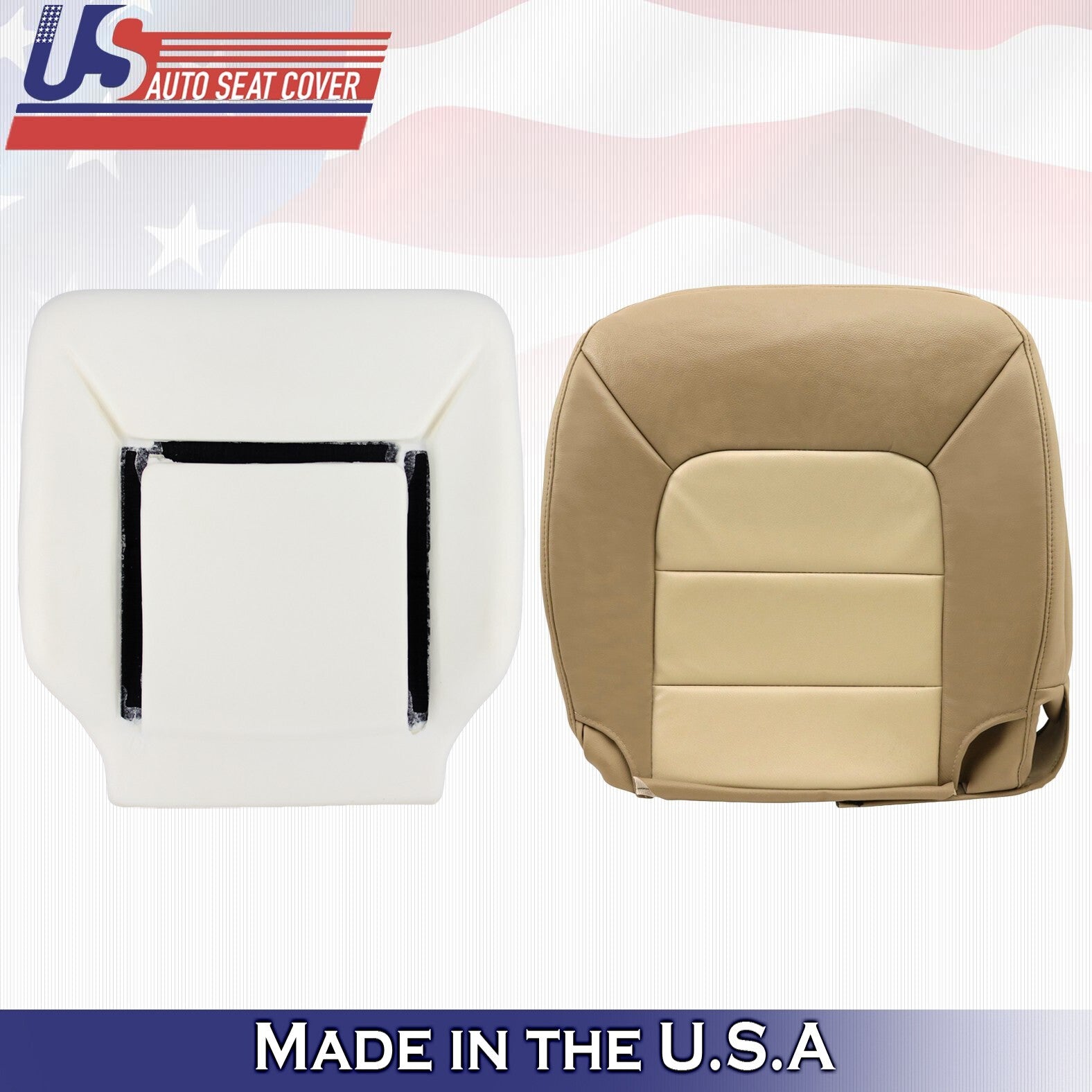 2003 For Ford Expedition Eddie Bauer Passenger Bottom Leather Cover & Foam Tan