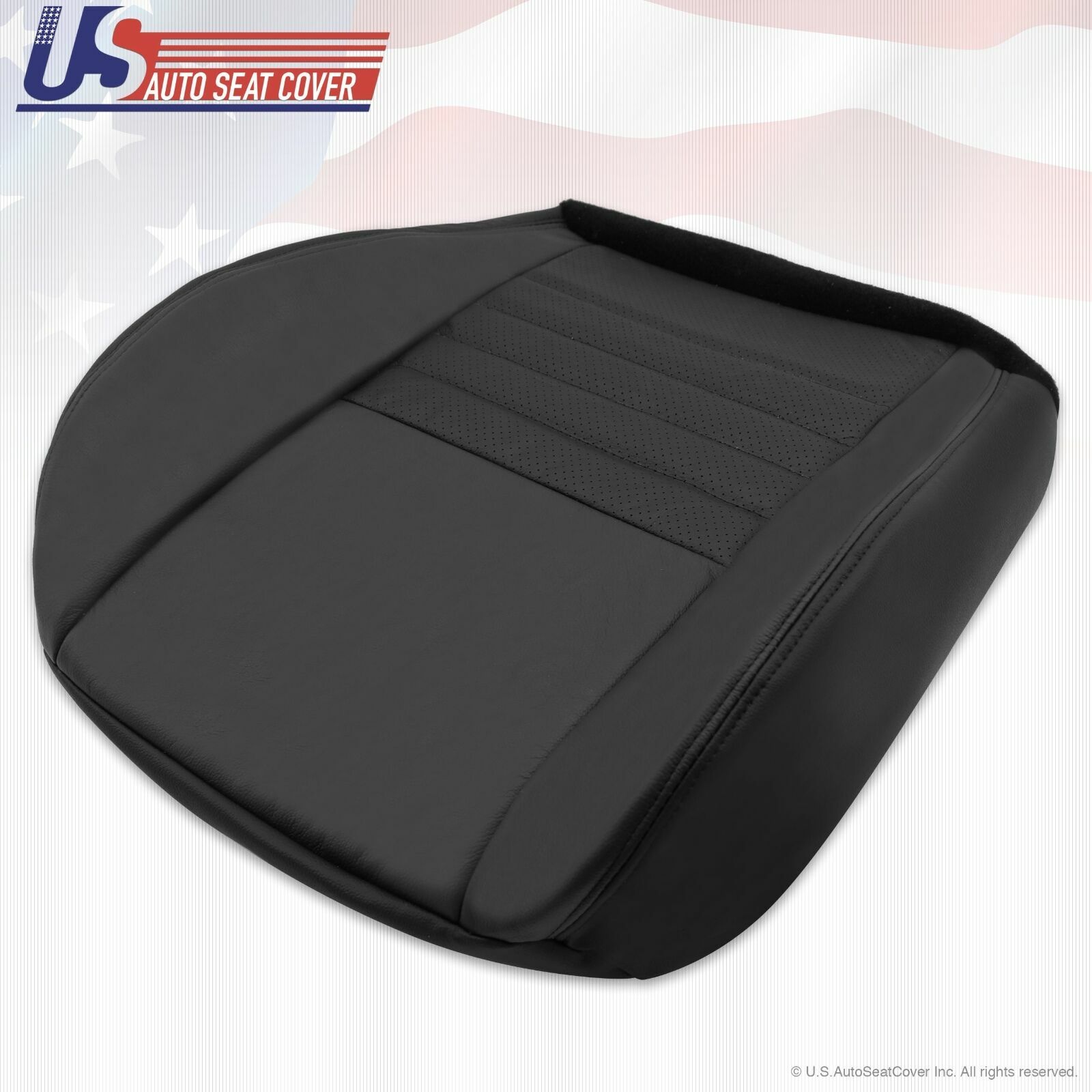 1999-2004 Ford Mustang 2-Door PASSENGER Bottom Perforated Leather Seat Cover Blk