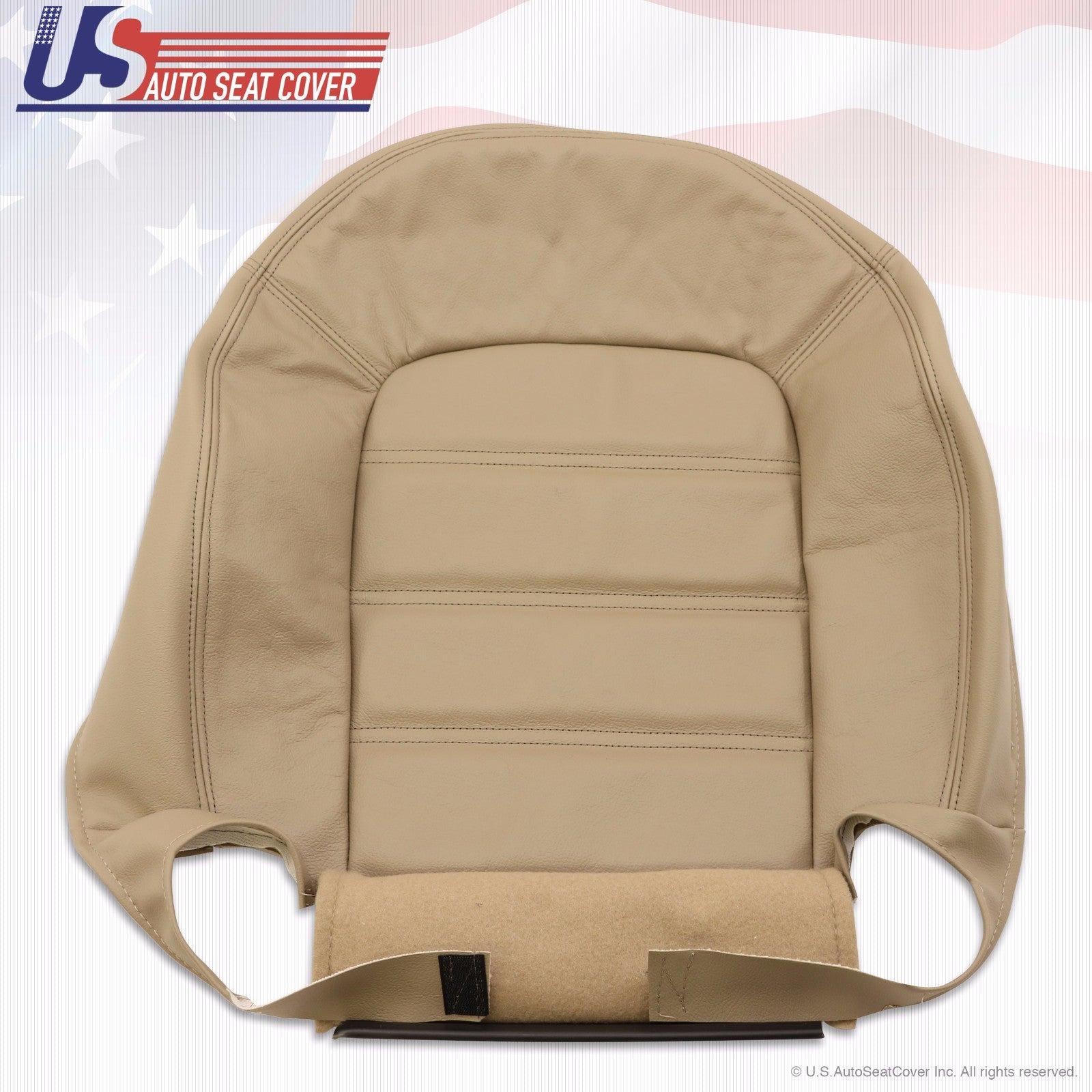 2002 to 2005 Ford Explorer Passenger Bottom Replacement Leather Seat Cover Tan