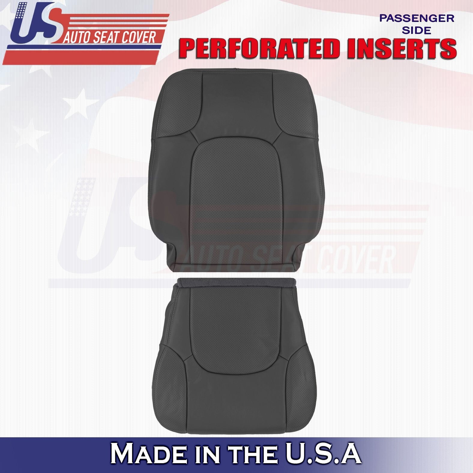 2005 to 2021 For Nissan Frontier Passenger Top & Bottom Leather Seat Covers BLK