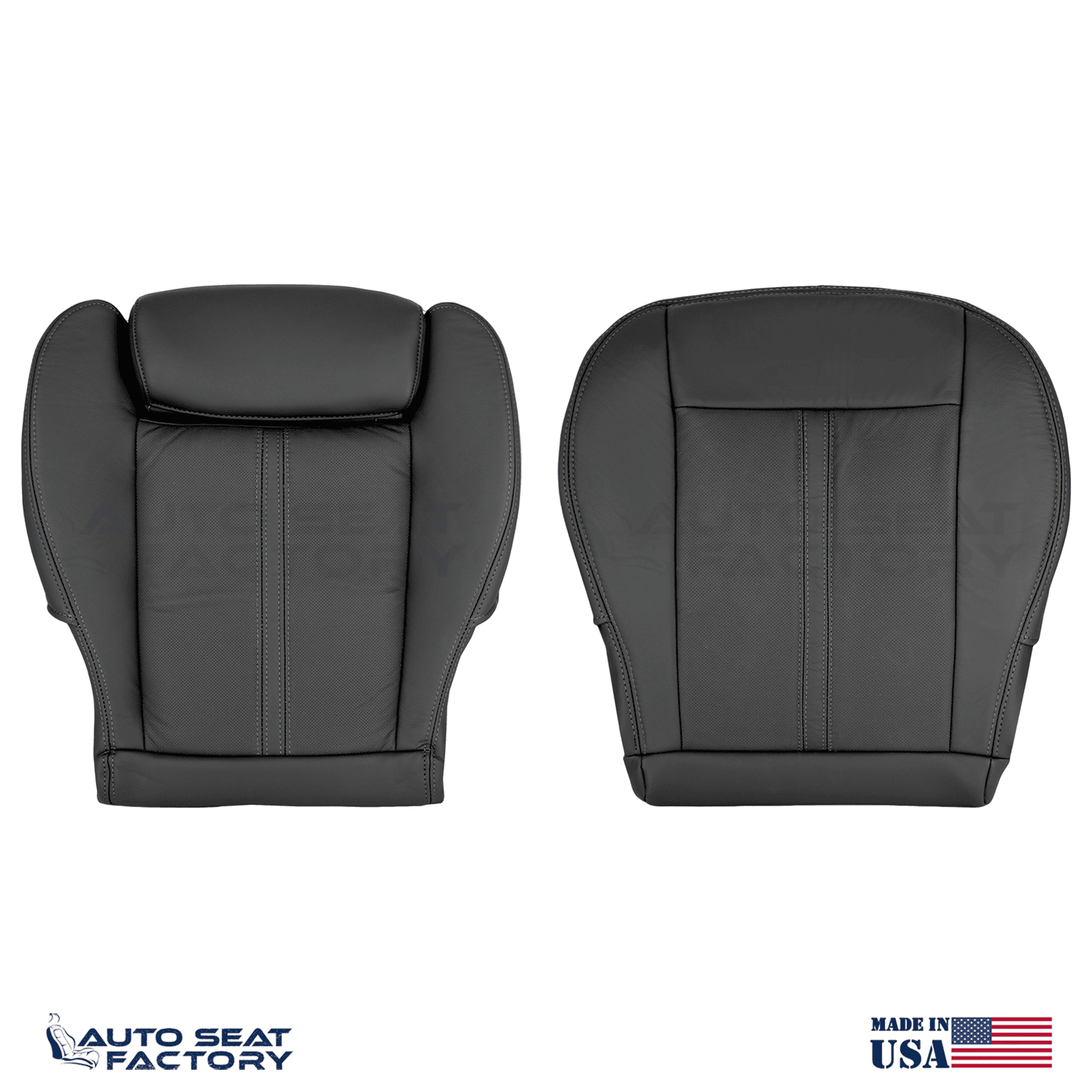 Replacement 2010 - 2016 Fits Cadillac SRX Ebony Vinyl Seat Covers, Perforated
