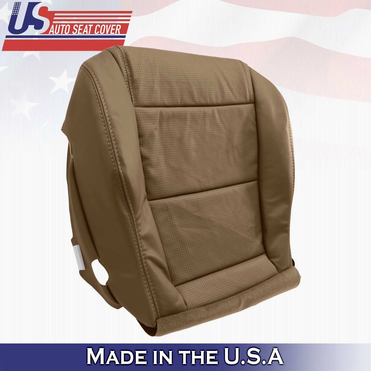 Fits 2001-2006 Acura MDX Driver Bottom Perforated Leather Seat Cover SADDLE TAN